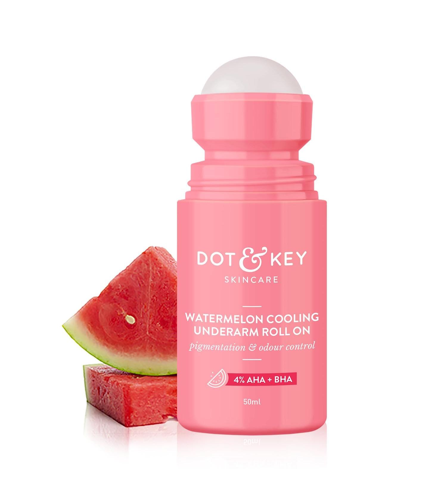 Watermelon Cooling Underarm Roll On - Odour & Sweat Control | 4% AHA + BHA | Fresh Aqua Fragrance | Unisex | 50ml - Buy Online on GoSupps.com