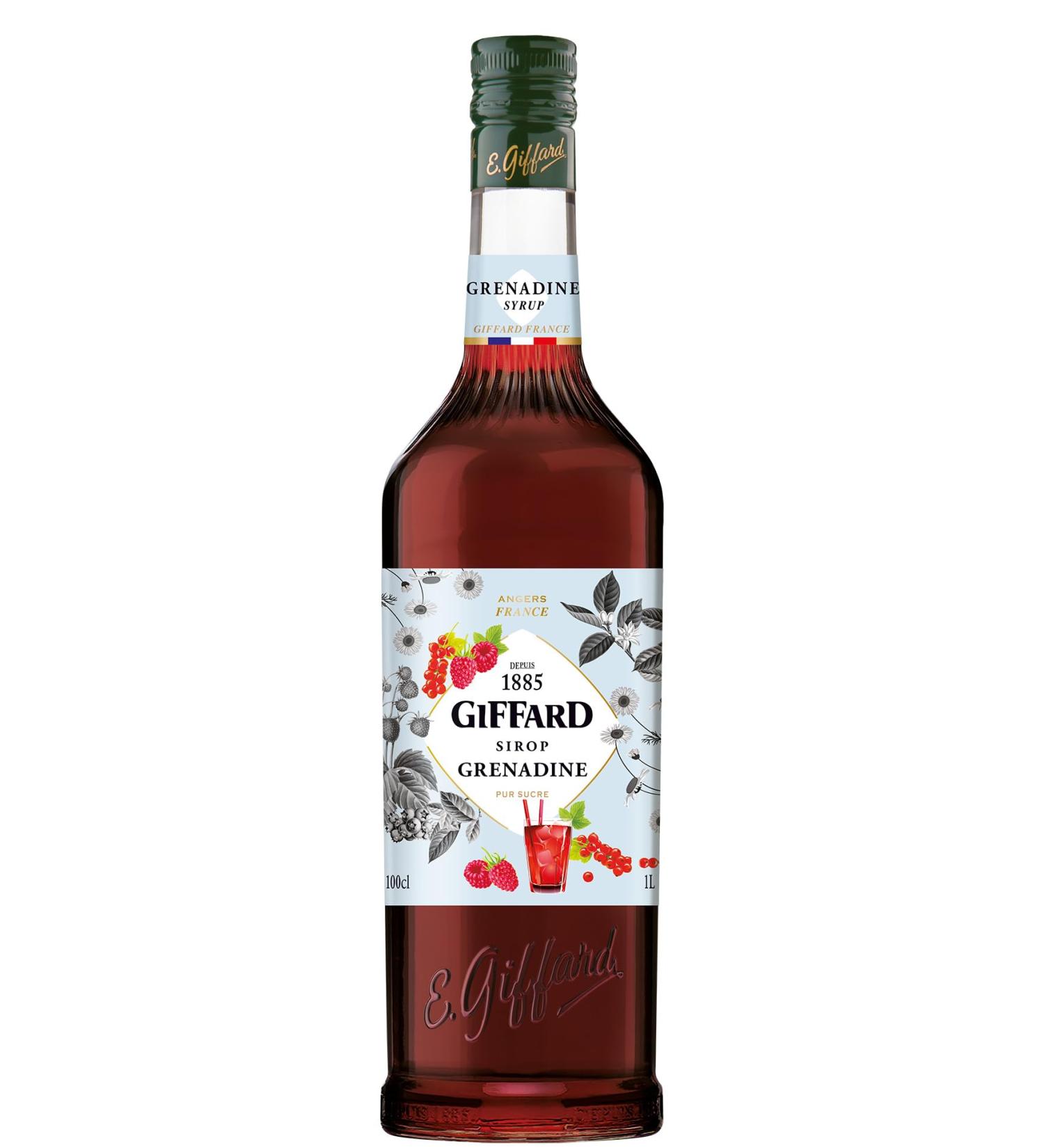 Giffard - Grenadine Syrup - Recipe and Made in France - Gourmet and Intense - 1 Liter