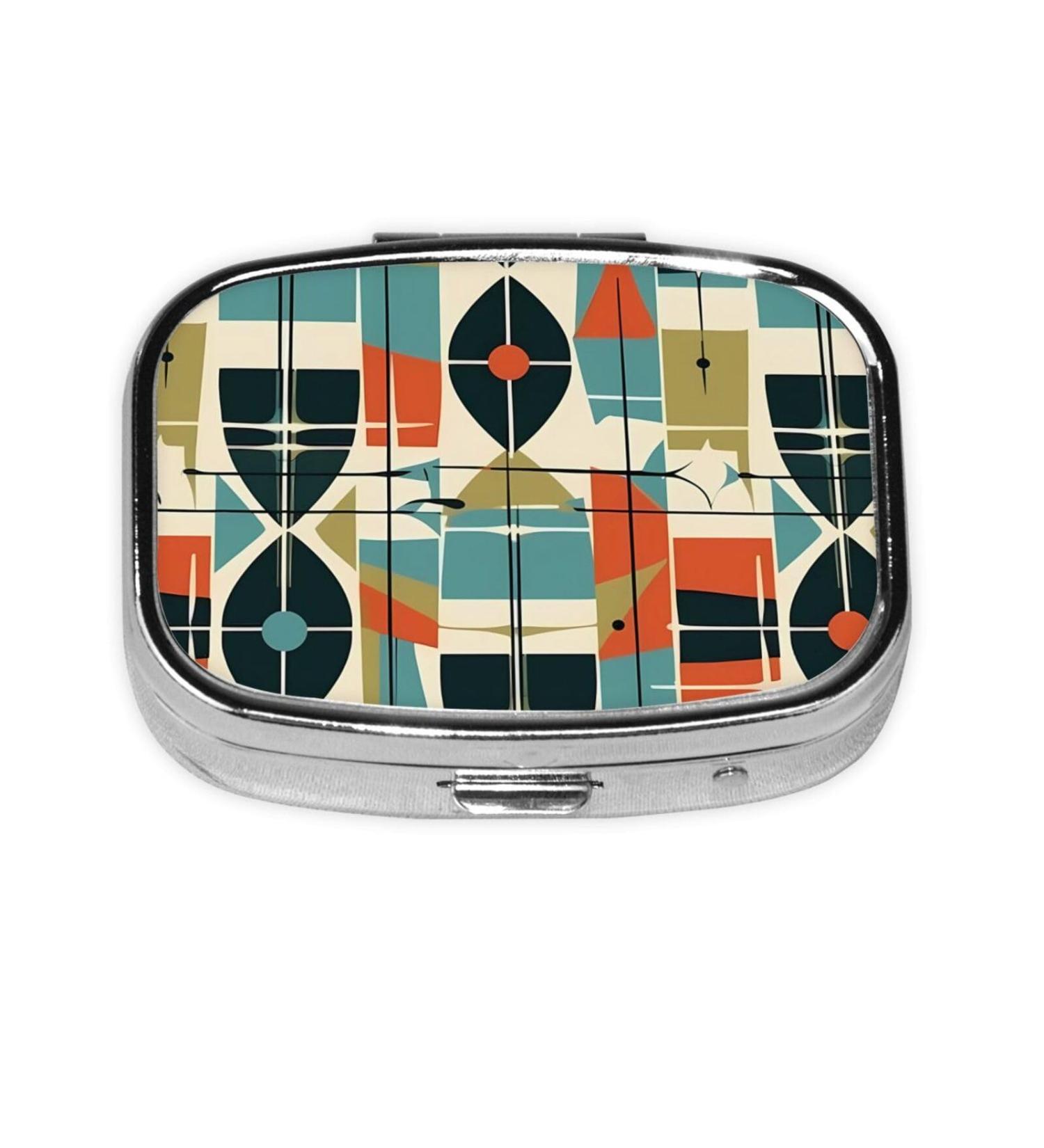 Shop Modern Mid Century Square Pill Box | Portable Medicine Organizer for Travel - Buy Online on GoSupps.com