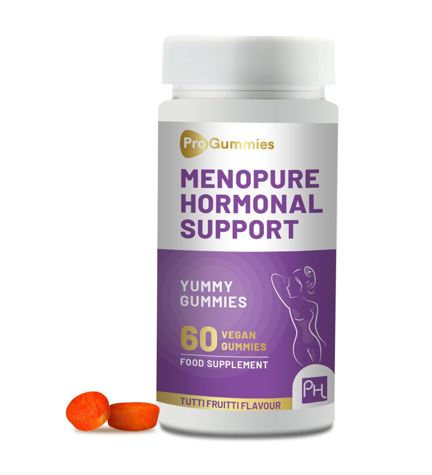 Menopure Hormonal Support Gummies - 60 Vegan Pro Gummies for Menopause & Perimenopause | Natural Tutti Frutti Flavor by Prowise - Buy Online on GoSupps.com