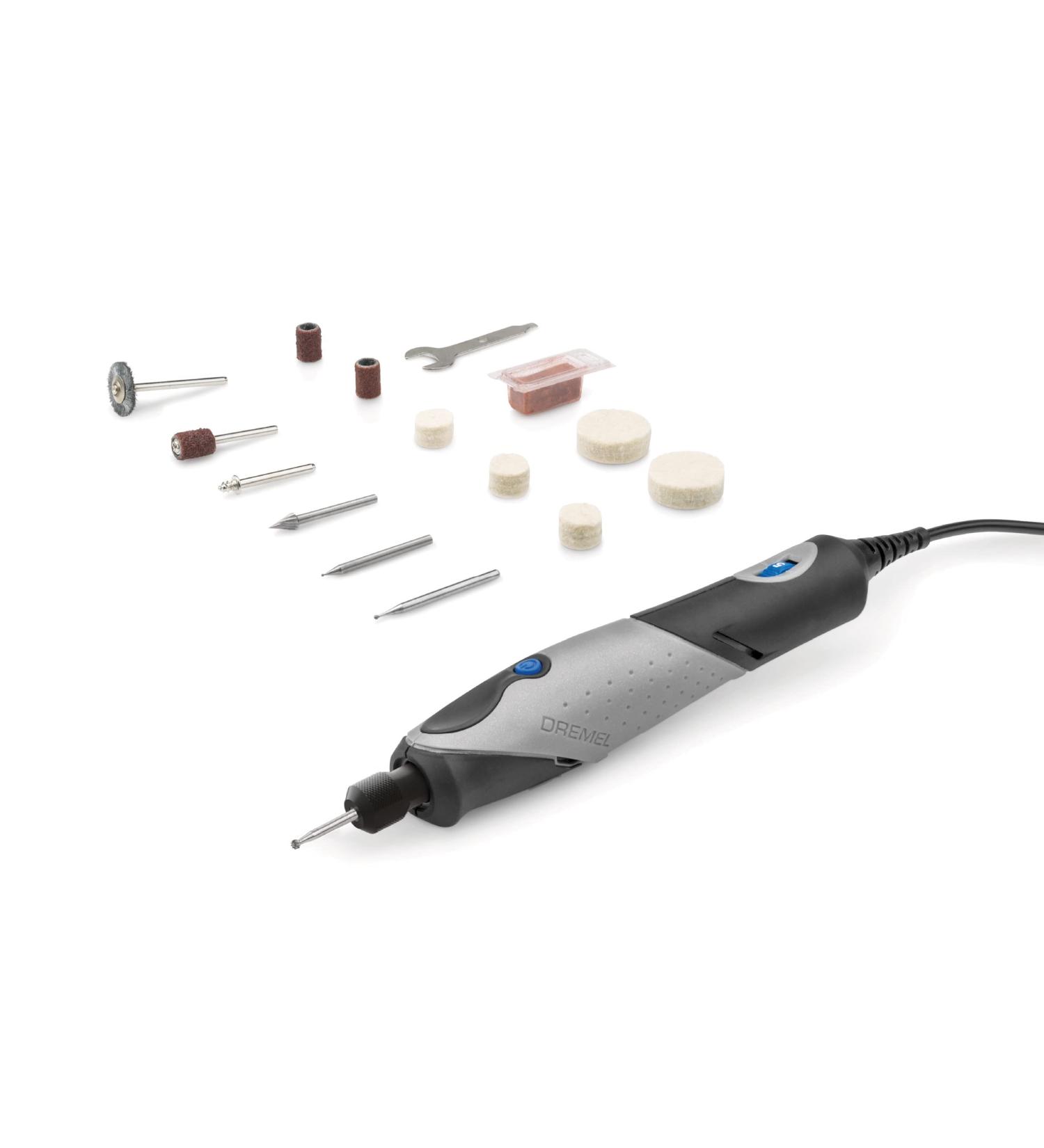 Dremel 2050-15 Stylo+ Versatile Craft Rotary Tool - 15-Piece Kit for Wood Carving, Glass Etching, Leather Burnishing, Jewelry Making & More - Gray - Buy Online on GoSupps.com