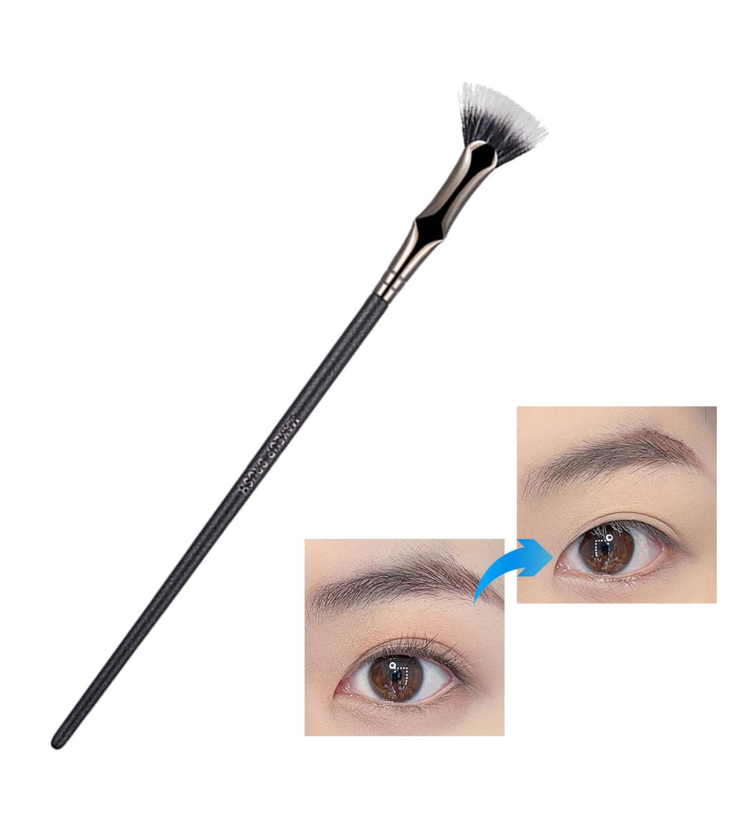 FOCCAR Mascara Fan Brush Ergonomic Angled Eyelash Brush | Soft Bristle Lash Wand Brush Tool to Enhance Lower Lashes Natural Lifted Effects - Buy Online on GoSupps.com