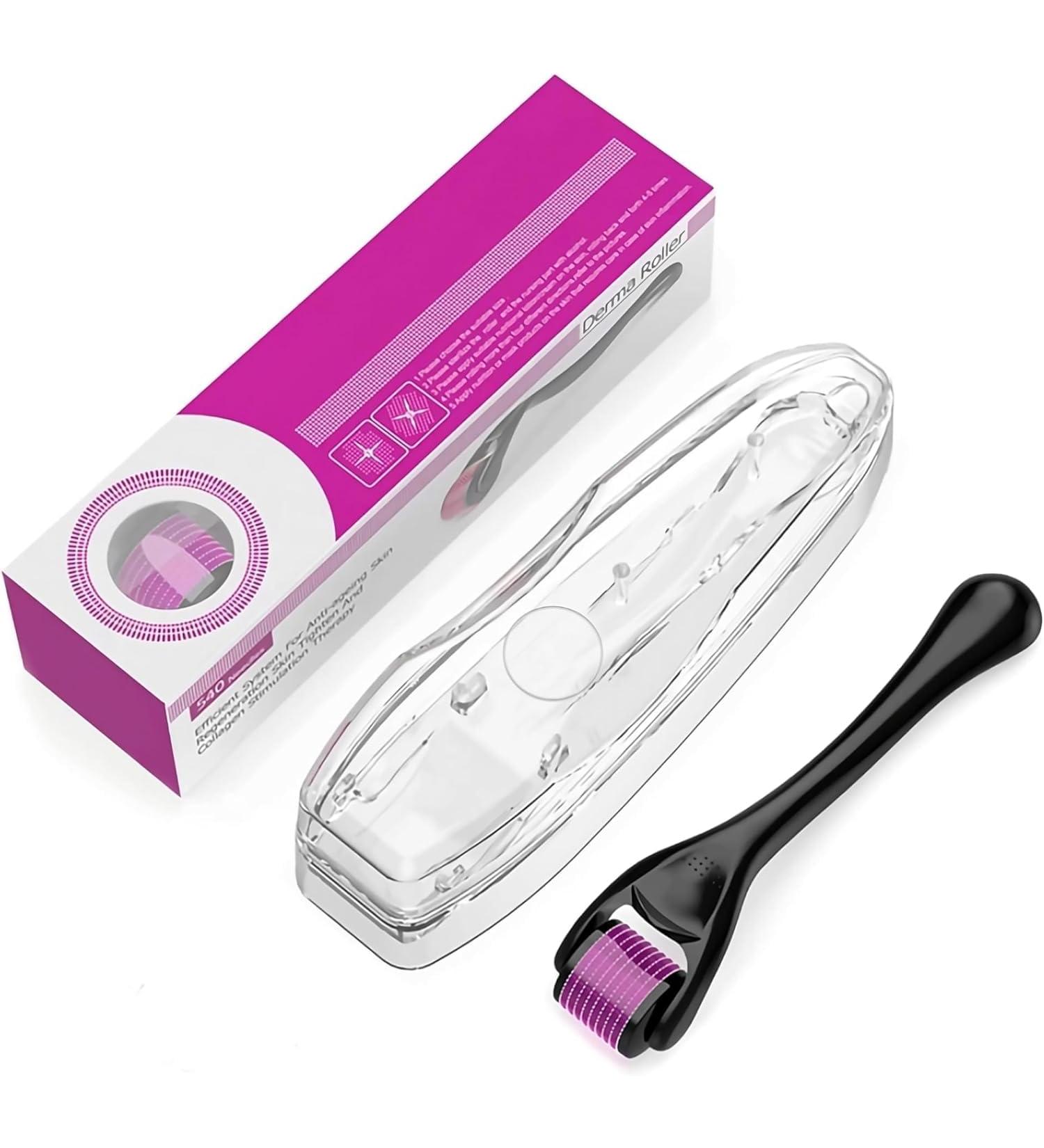 Derma roller hair growth men and women | 540 Titanium Needles microneedling hair and beard growth dermaroller | scalp roller for hair growth include Storage Case (Needle size 1.5mm) - Buy Online on GoSupps.com