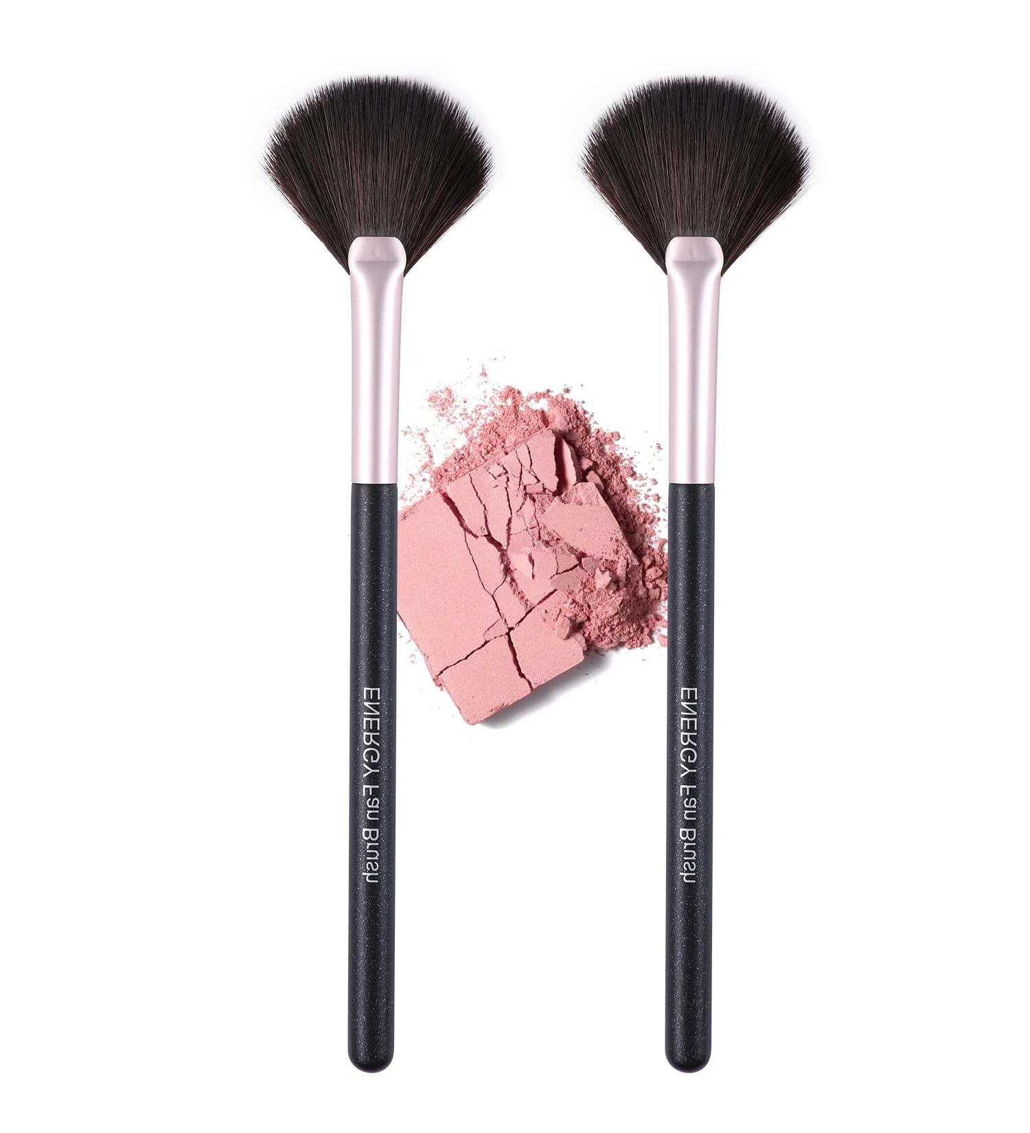 ENERGY Small Fan Brush - Professional Vegan Makeup Tool for Blush, Highlighter, and Setting Powder - Buy Online on GoSupps.com