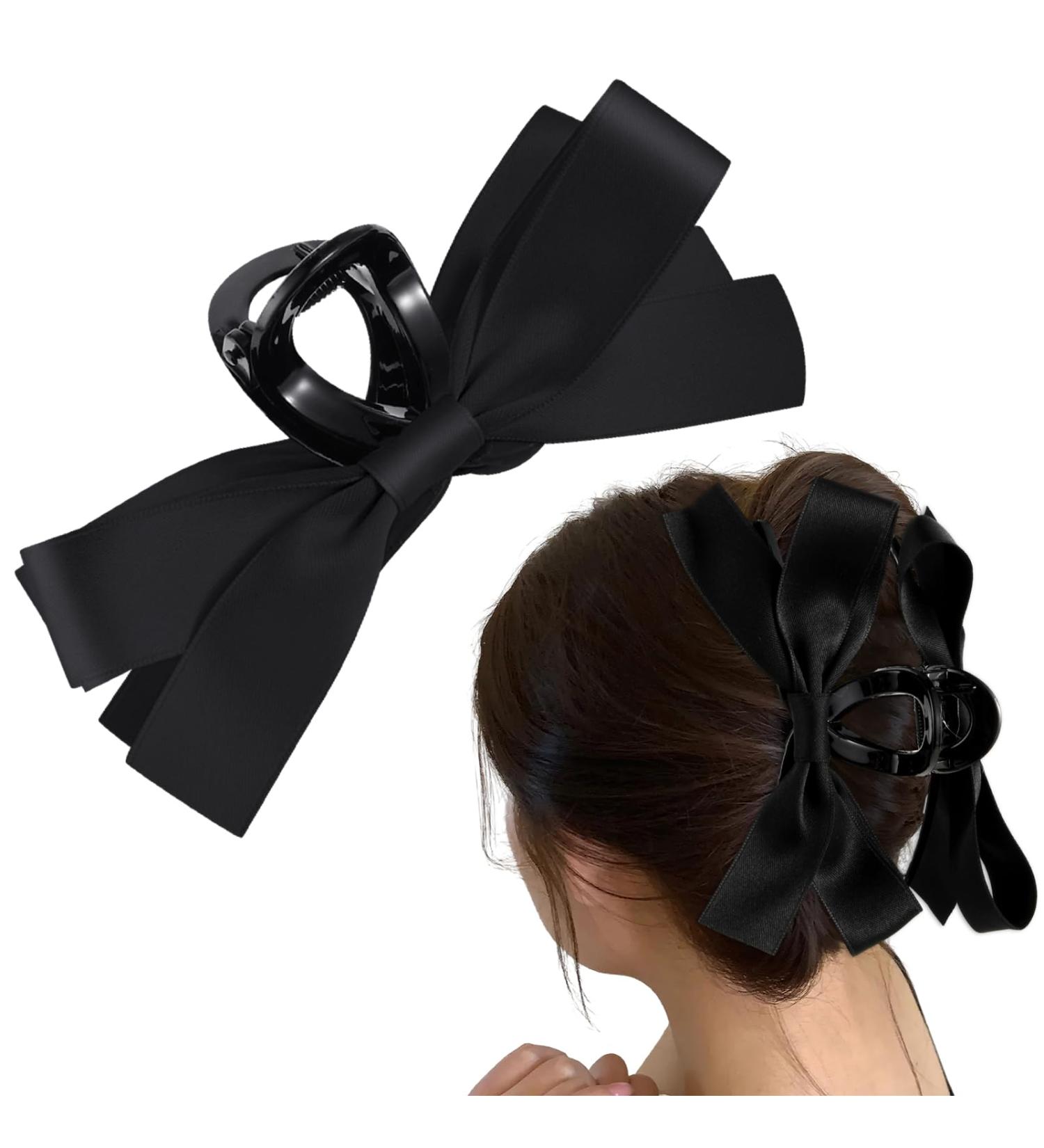 Simarro Hair Bow Clip - Big Bow Knot Ribbon Hair Claw for Women & Girls | Non-Slip Aesthetic Hair Accessory for Party & Wedding - Buy Online on GoSupps.com