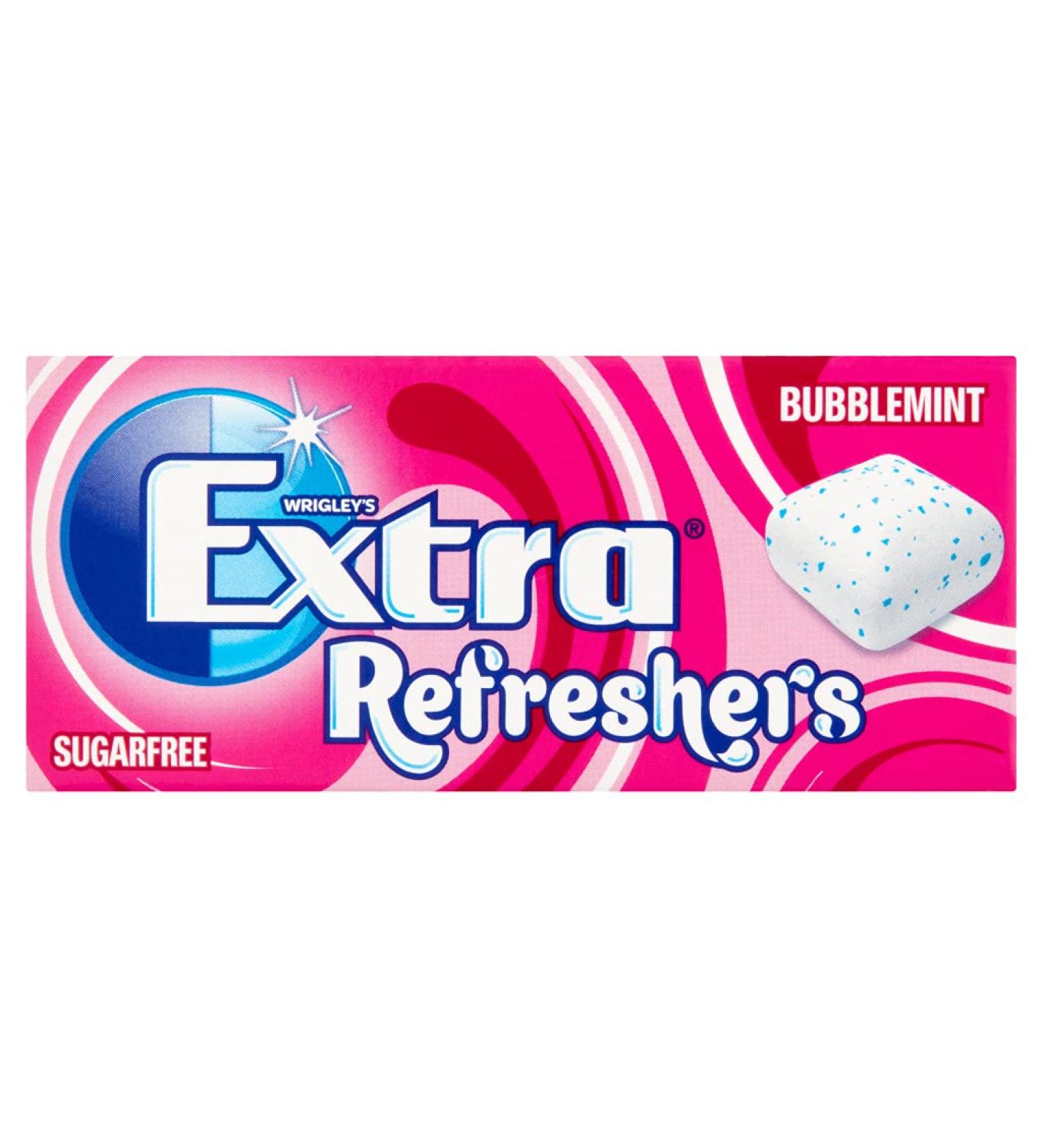 Extra Refreshers Bubblemint Sugarfree Chewing Gum Handy Box 7 Pieces
