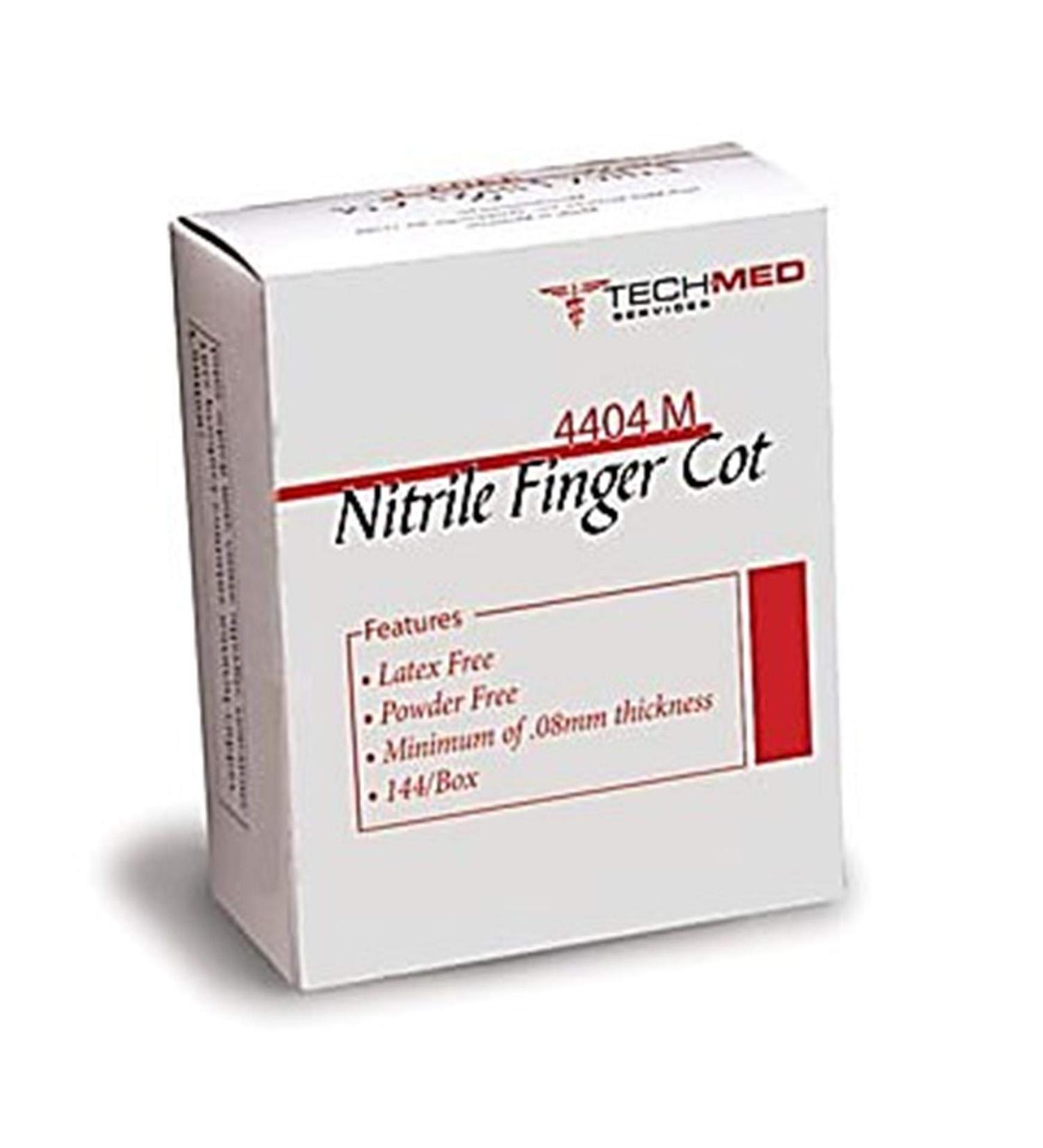 Dukal TEC 4404S Tech-Med Nitrile Finger Cot Small 0.08 mm Thickness (Pack of 144)