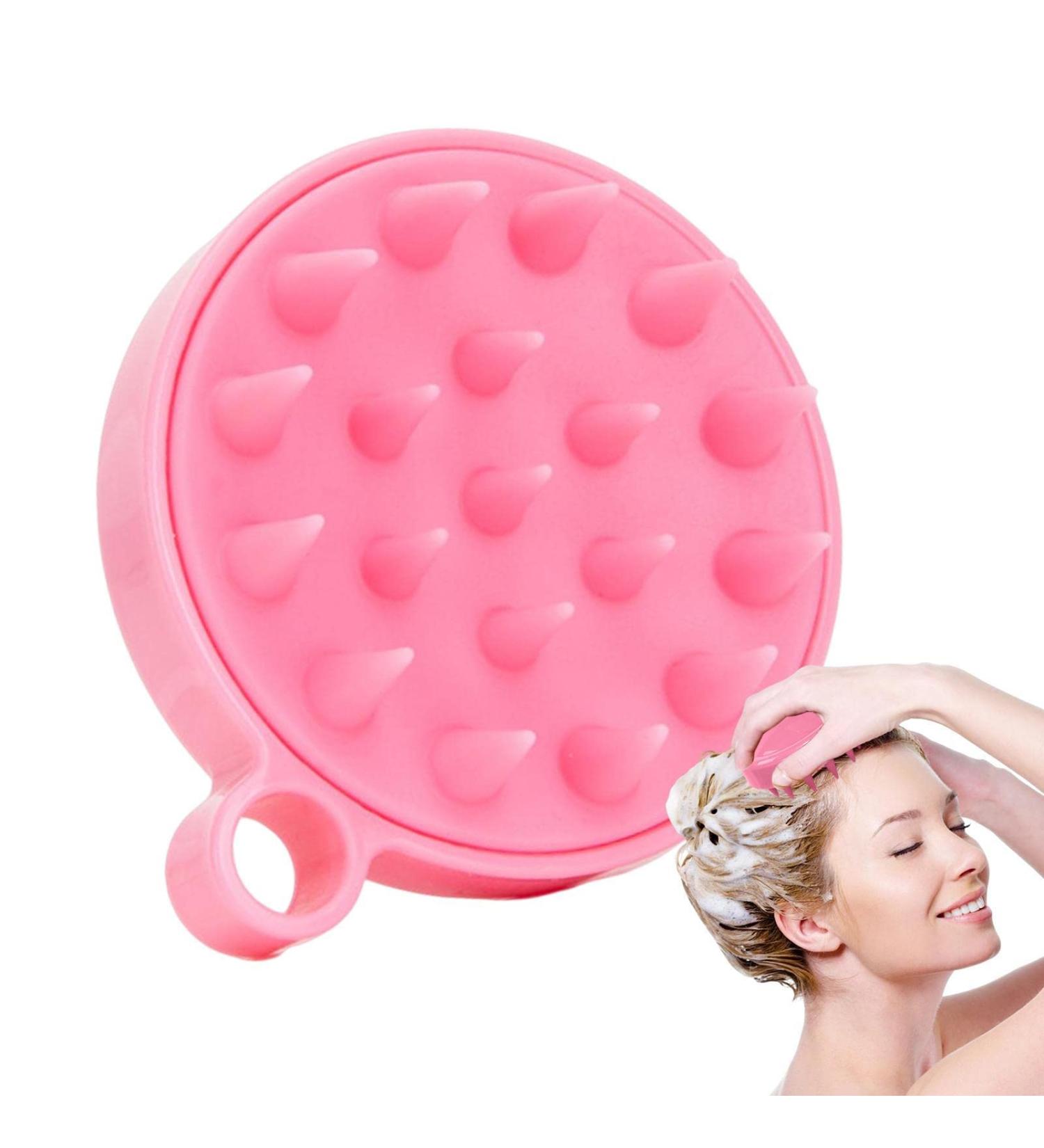 Hair Massage Device - Manual Scalp Brush with Handle | Dual-Use Hair Cleaning & Head Massage Accessory - Tayst Pink Shiny Arc for Women - Buy Online on GoSupps.com