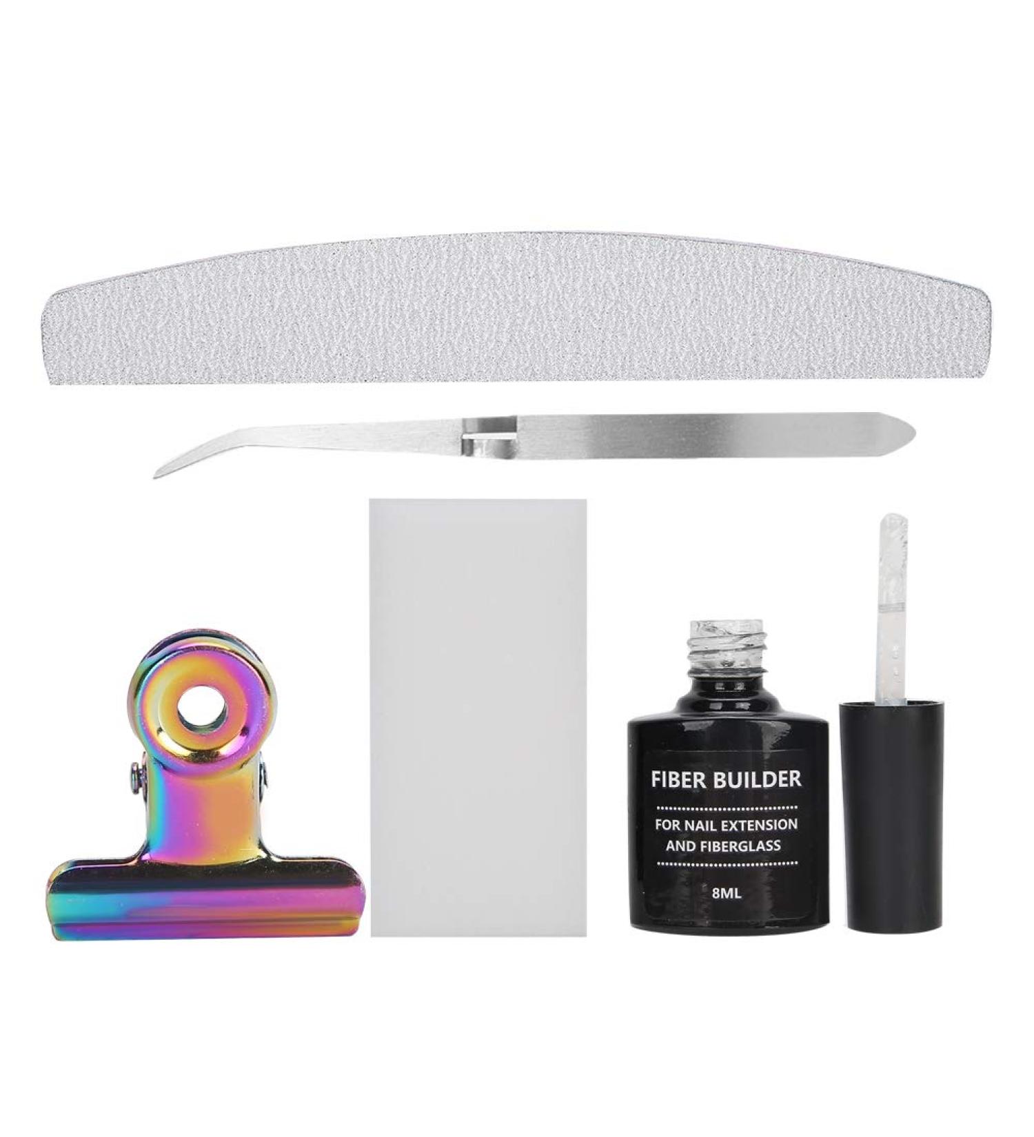 Fiberglass Gel Manicure Extension Gel Set Nail File Non-Woven Silk Nail Art Tool Kit Nail Art Tweezers Fiberglass Extension Gel Shaped Clip Manicure Extension Gel Set Nail Art Woven Silk - Buy Online on GoSupps.com