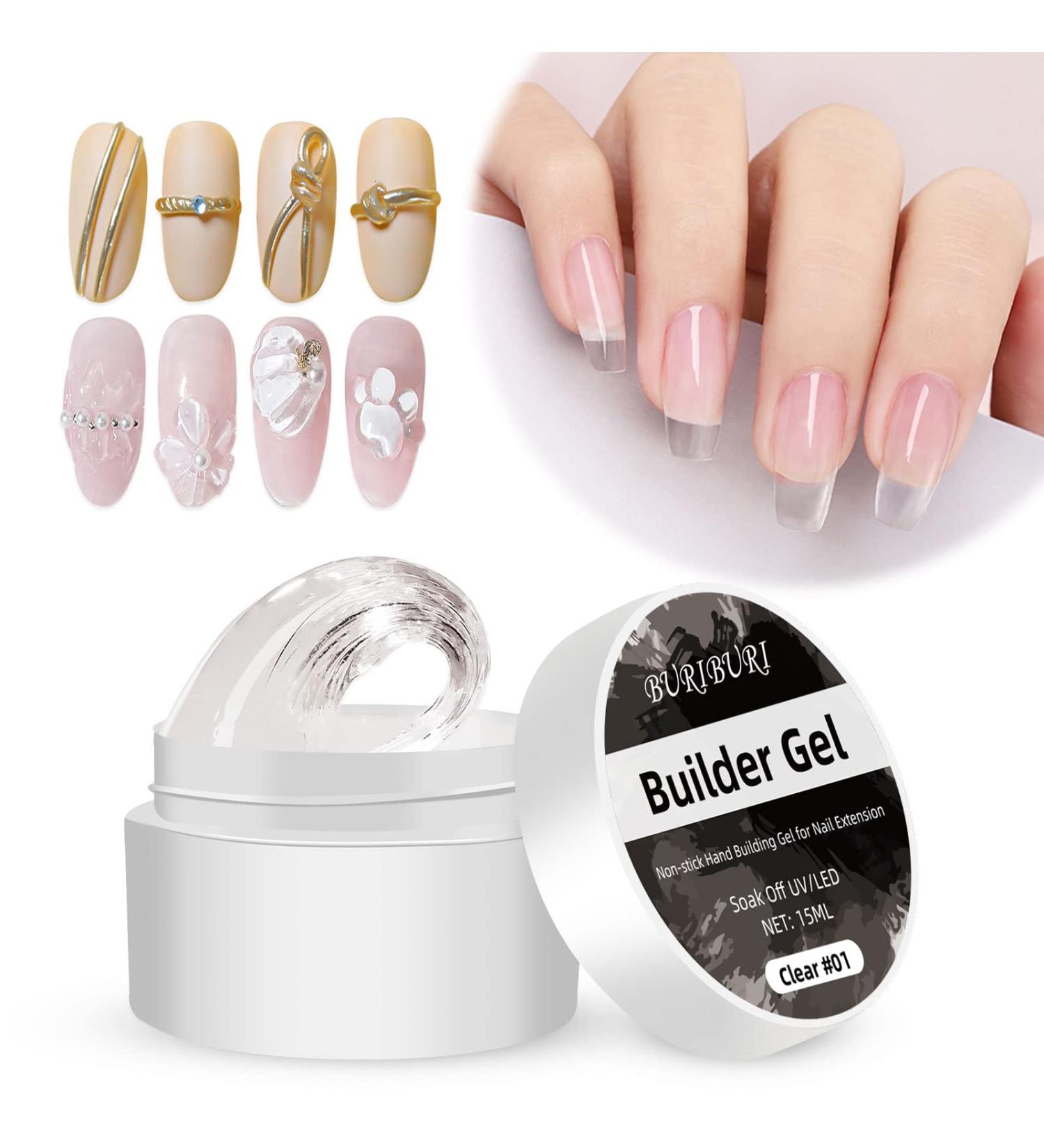 Sedbuwza Solid Sculpture Nail Extension Builder Gel - Clear Non-Sticky Hard Gel for DIY Nail Art - Buy Online on GoSupps.com