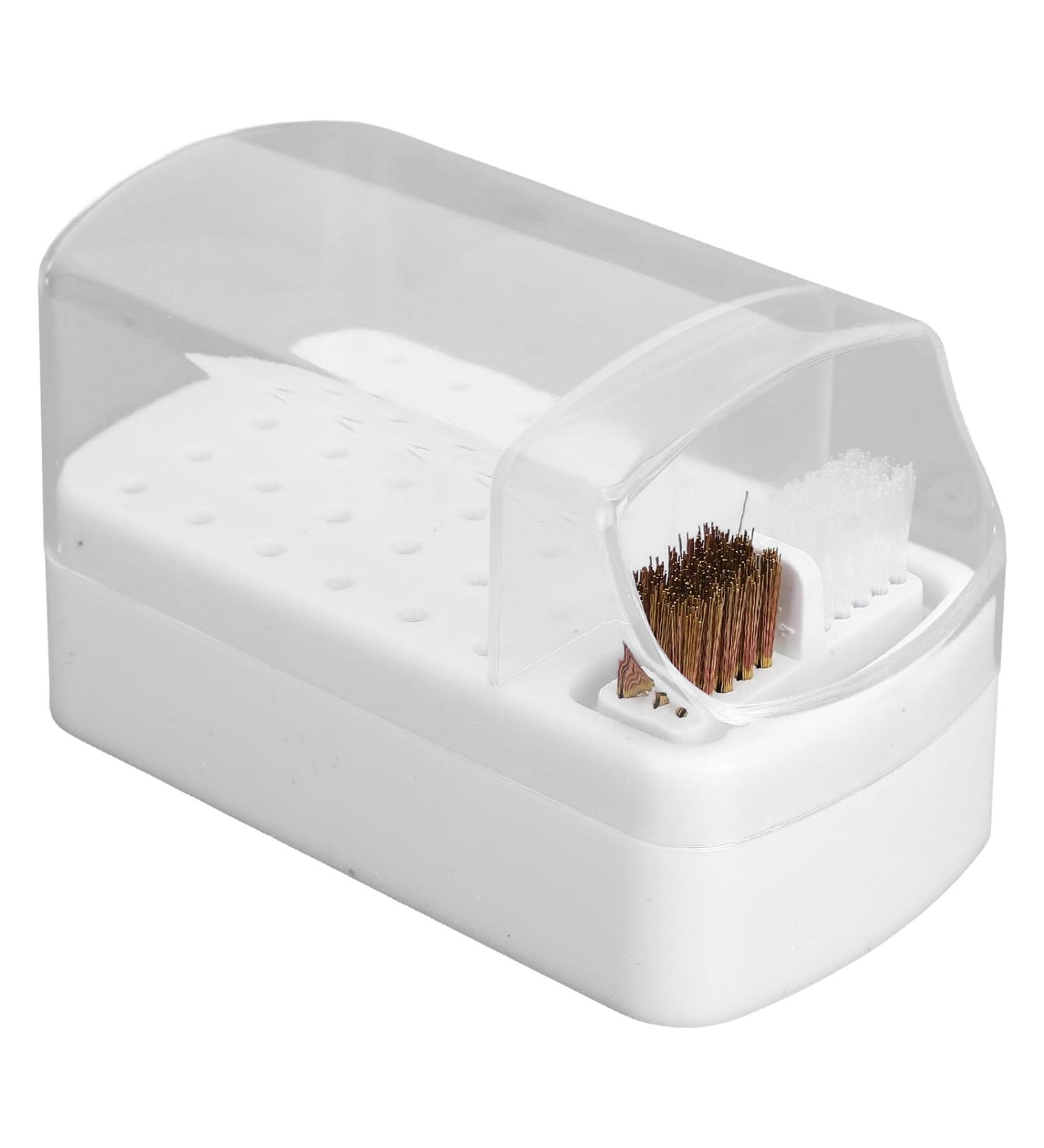 Cosiki Nail Drill Bit Holder Nail Drill Bit Holder Dustproof Space Saving 30 Holes Manicure Accessories Stable Home Base for Artists (White) - Buy Online on GoSupps.com