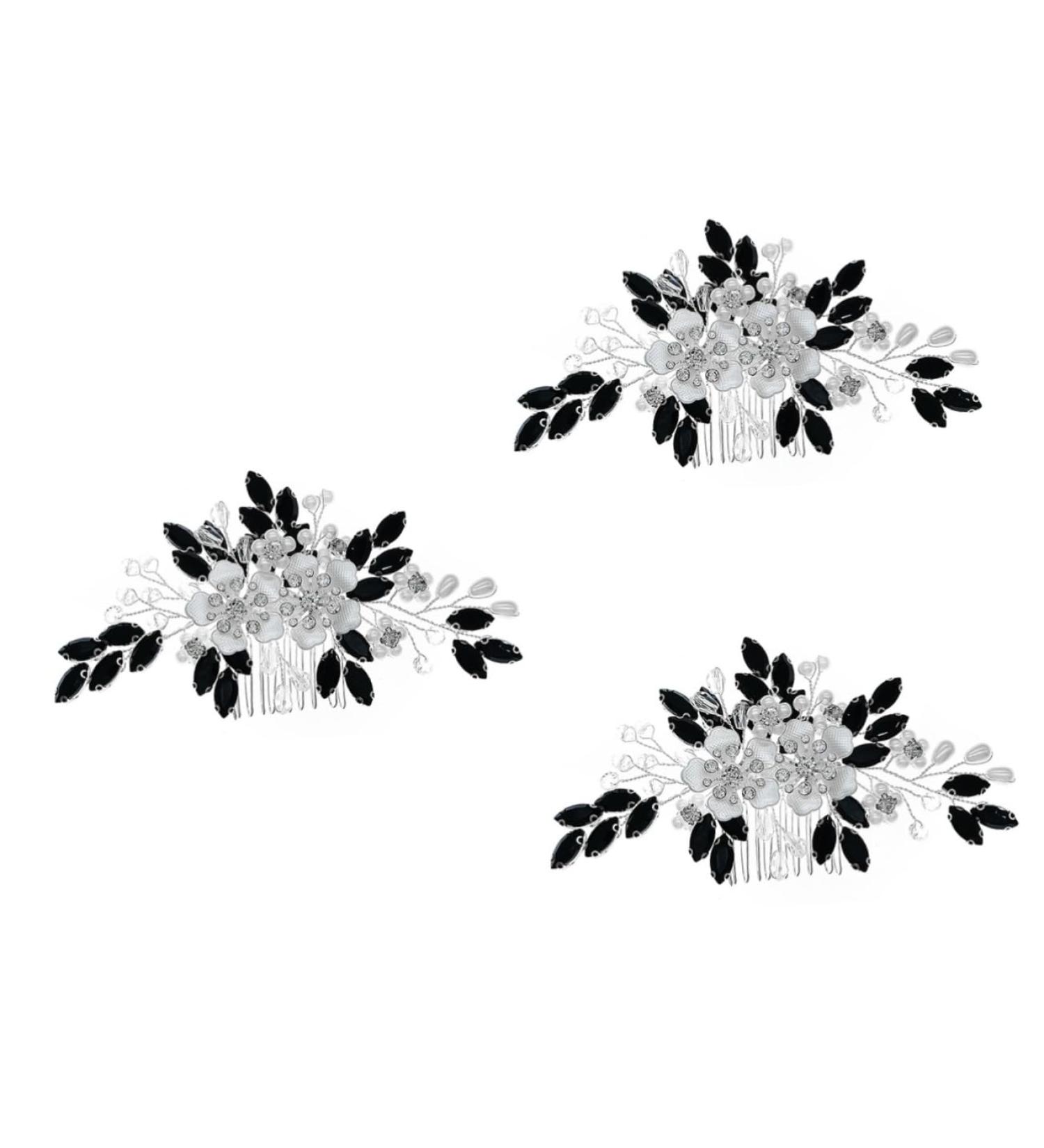 Beaupretty Bridesmaid Hair Accessories pearl flower comb bride headdress Bride hair side comb wedding supplies Wedding hair crystal hair charms bridal head decor bridesmaid rhinestones hair - Buy Online on GoSupps.com