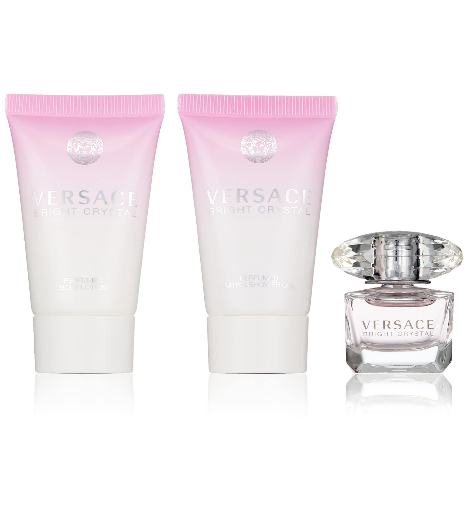 Versace Bright Crystal 3 Pc Gift Set for Women - 5ml EDT, 2x25ml Shower Gel, Body - 3 Piece Set - Buy Online on GoSupps.com
