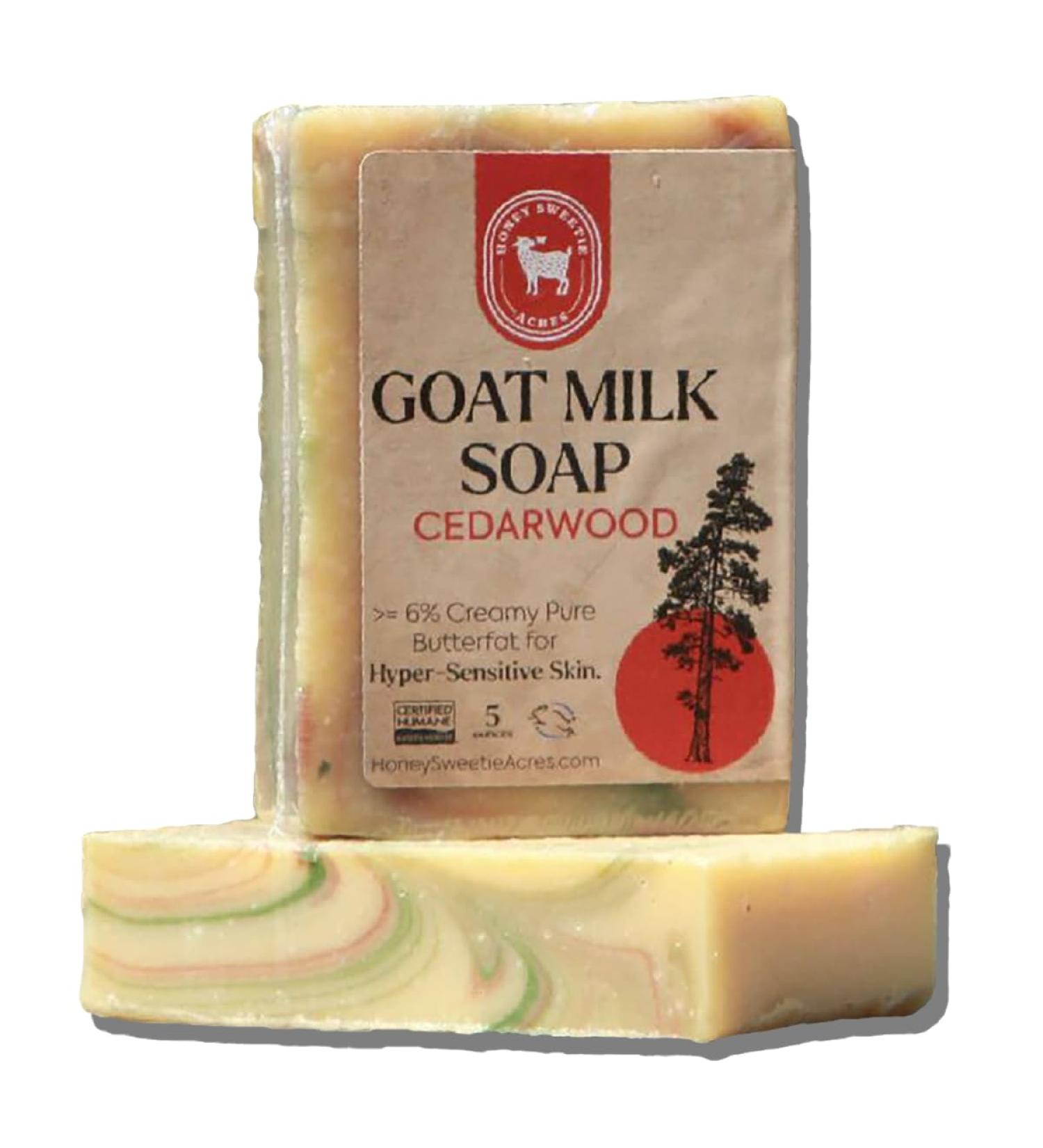 Honey Sweetie Acres Cedarwood Goat Milk Soap | All-Natural Moisturizing 5 Oz Handmade Bar | Fresh Off The Goat International Shipping - Buy Online on GoSupps.com