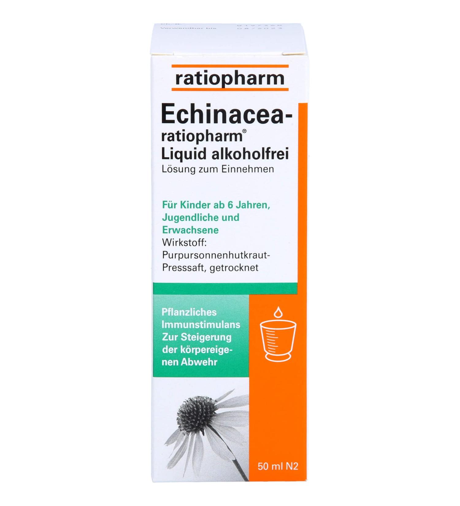 ECHINACEA-RATIOPHARM Liquid 50 ml - Alcohol-Free Herbal Remedy for Immune Support | Shop Internationally - Buy Online on GoSupps.com