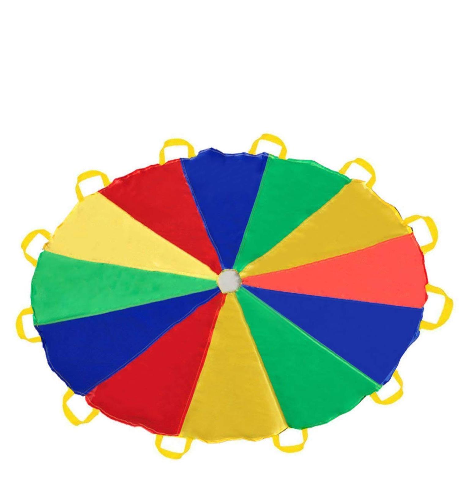 Sonyabecca Parachute for Kids - 12FT, 12 Handles, Multicolored | Tent Cooperative Games and Birthday Gift - Buy Online on GoSupps.com