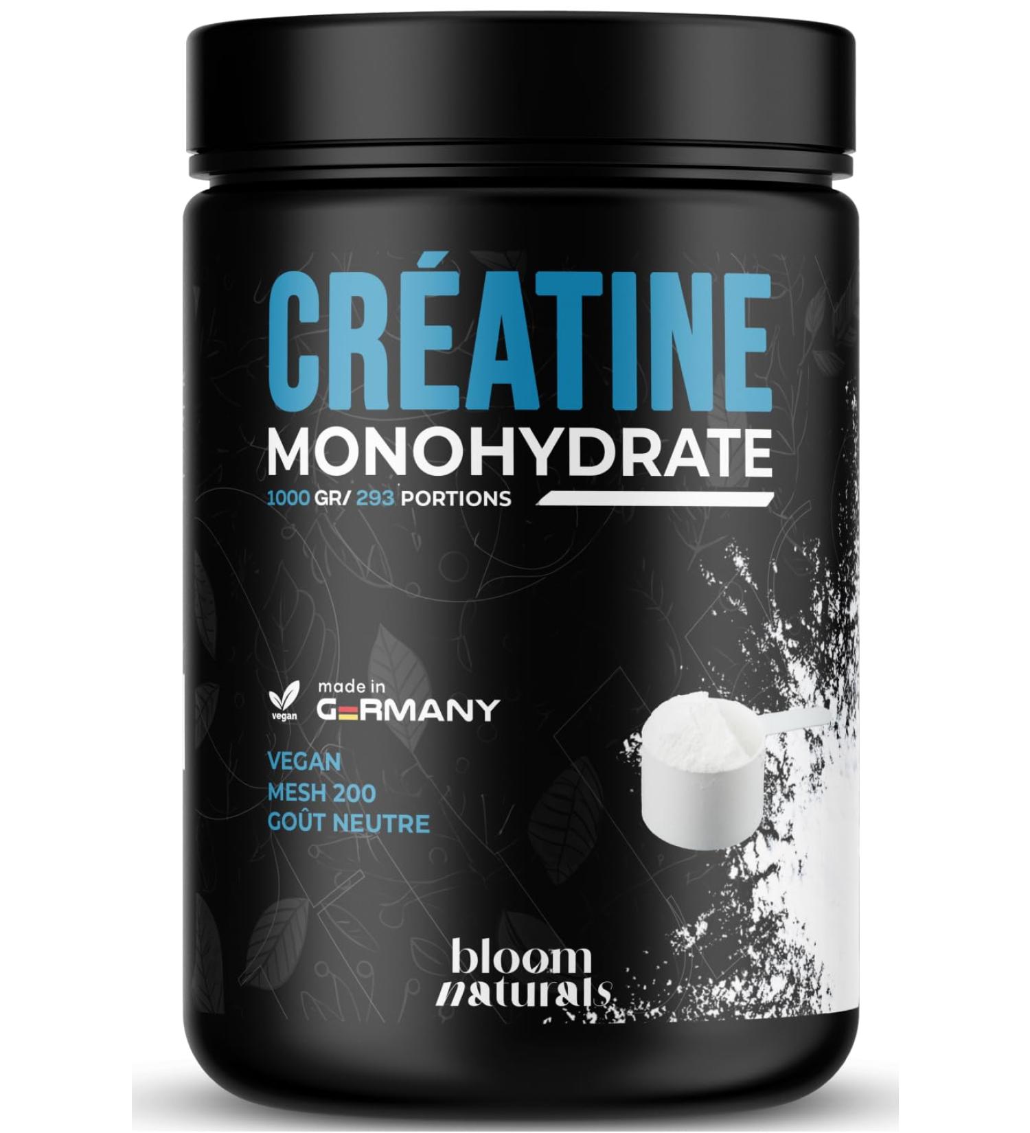 Cr atine Monohydrate Poudre 1000g - 293 Portions - Mesh 200 Go t Neutre Vegan - Produit en Allemagne - Creatine Monohydrate Poudre - Test en laboratoire Sans saveur 1000g - Buy Online on GoSupps.com