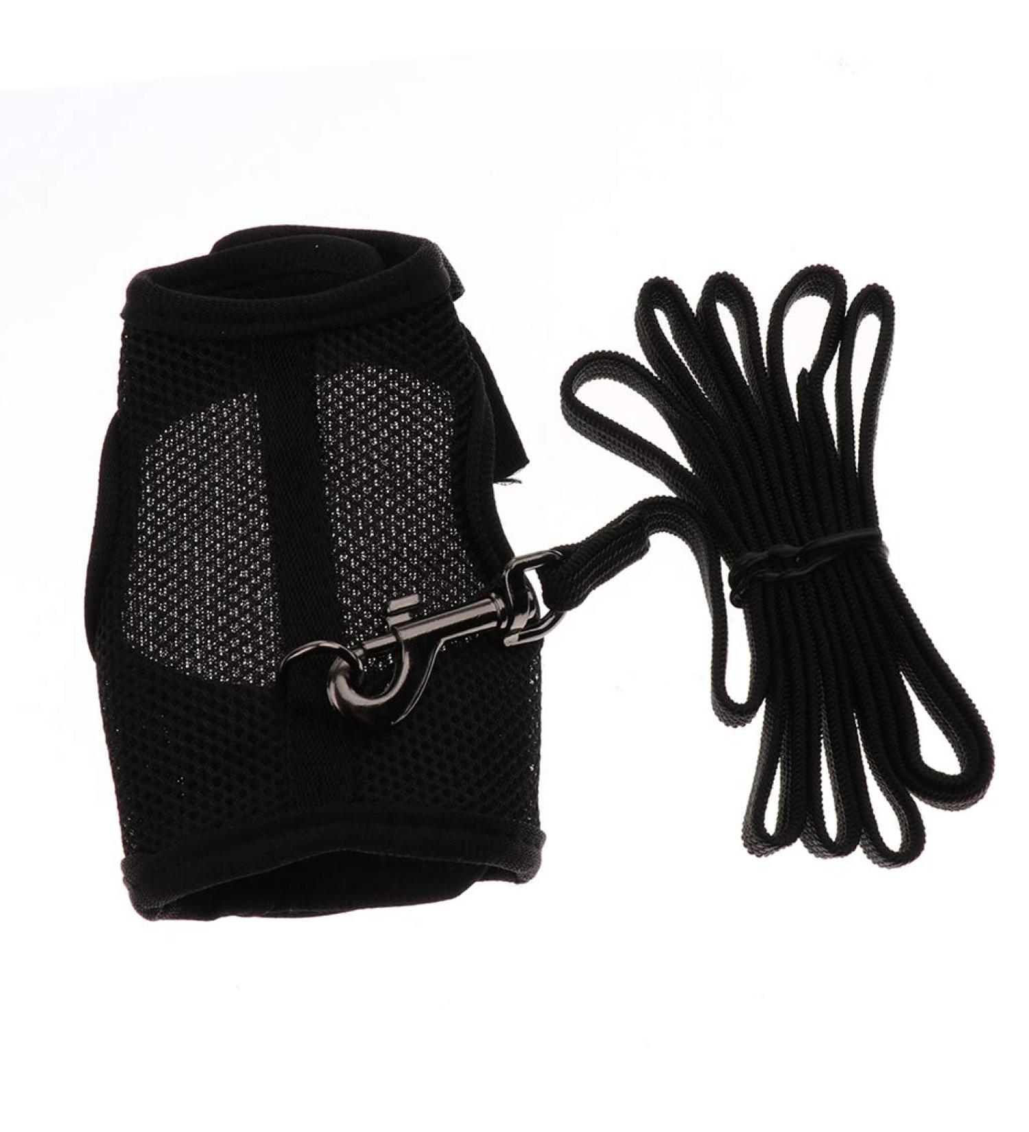 Adjustable And Pet Ferrets Rabbits Bunny Harness Leash Set Black S - Buy Online on GoSupps.com
