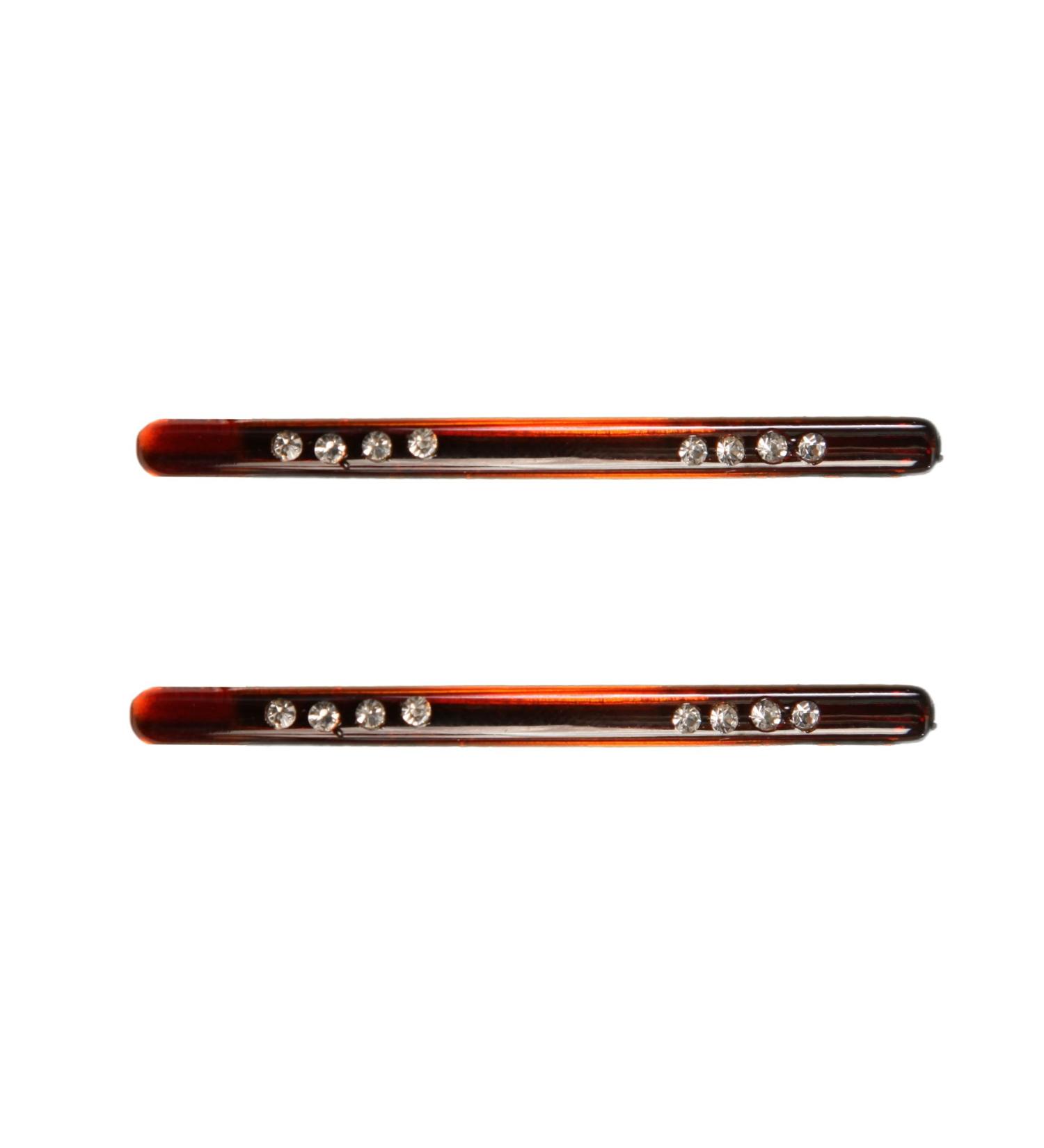 Caravan Tortoise Shell Pin Bobby with Crystal Stone - Set of 2 - Buy Online on GoSupps.com