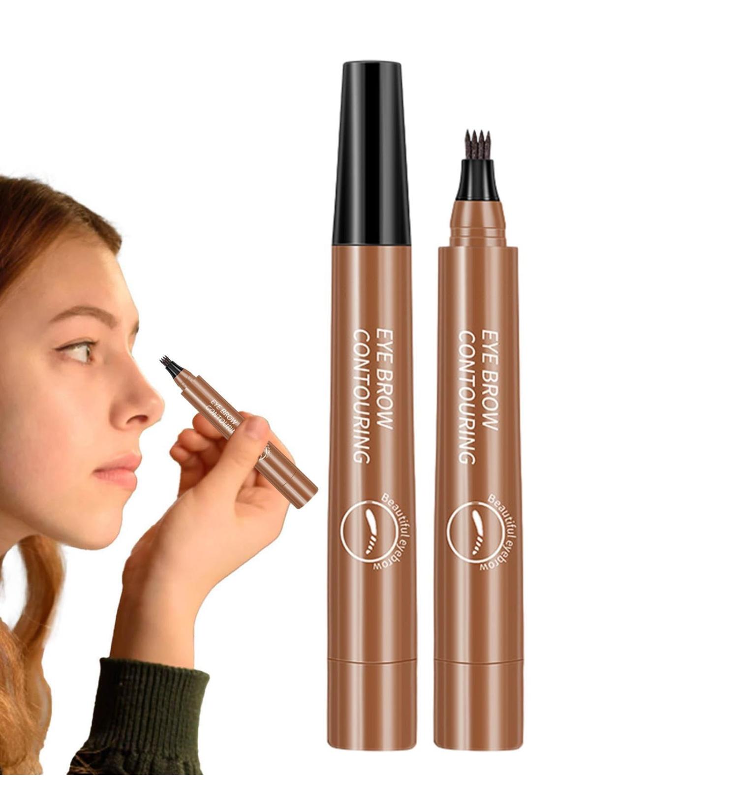 Eyebrow Liquid Pen | 4 Point Eyebrow Pen Waterproof Nature Eyebrow Pencil Eyebrow Pen For Wild Eyebrows Quick Dry No Smudge Liquid Long Wear Hersil Light Brown - Buy Online on GoSupps.com