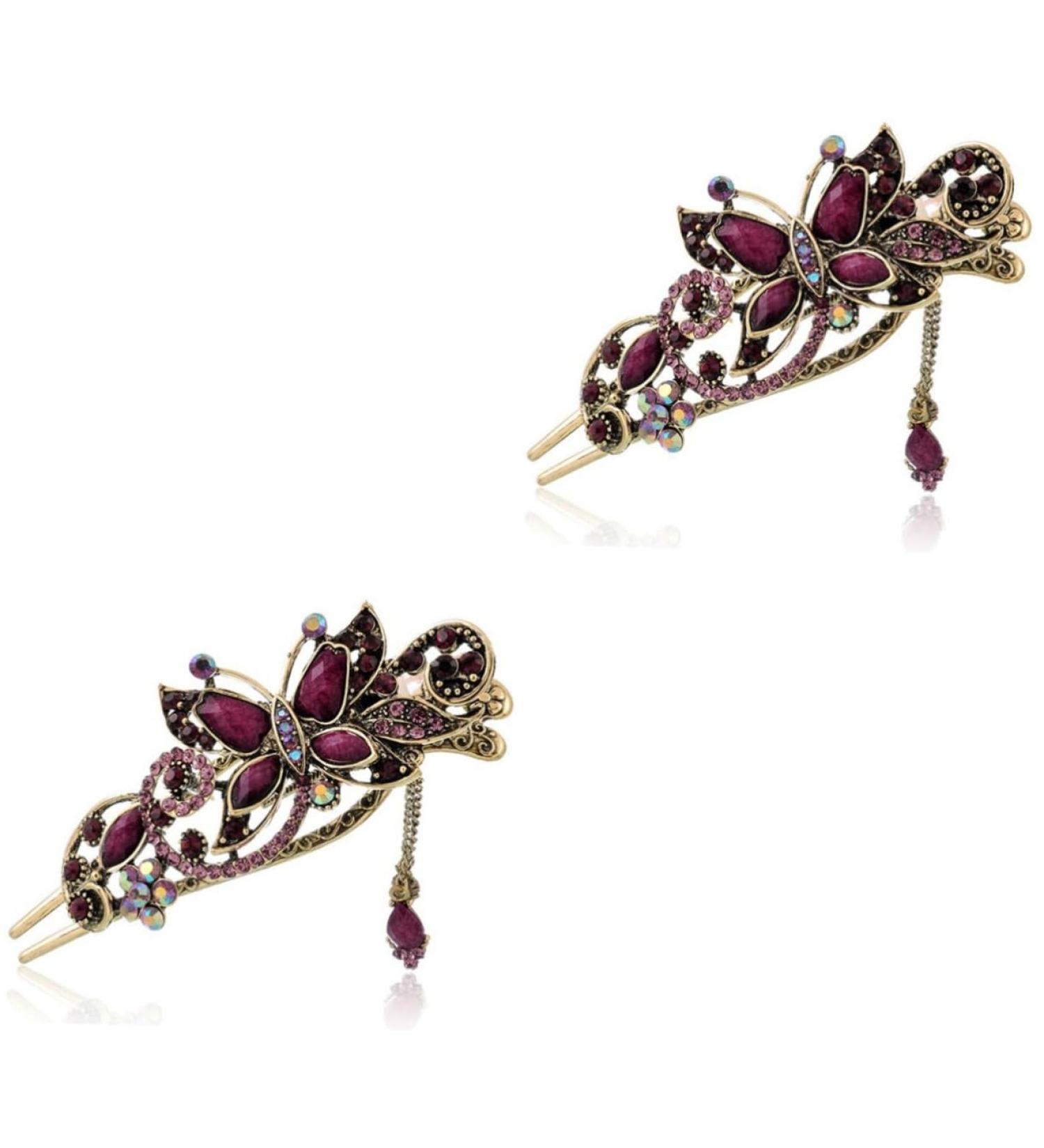 Beaupretty French Hair Pin hair for women Rhinestones Hair Clips hair for buns french pin Hairpins metal hair clips for women Rhinestones hairpin hair clips for women bride - Buy Online on GoSupps.com