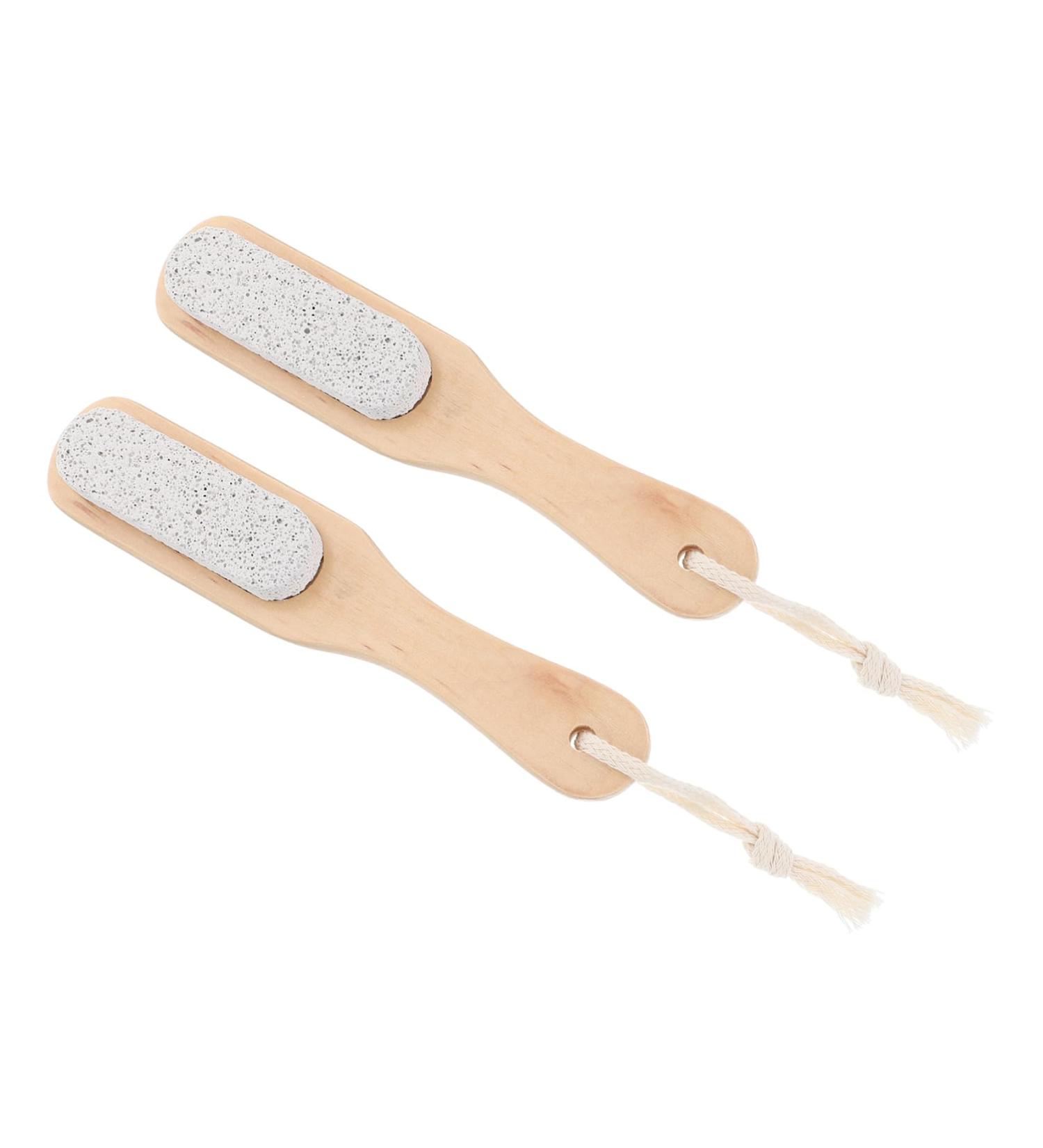 2 x Exfoliating Tool for Dead Skin Feet Grinding Tools Foot Care Brush Wooden Tools Foot on the Foot Wood 2 in 1 Pedicure Brush - Buy Online on GoSupps.com