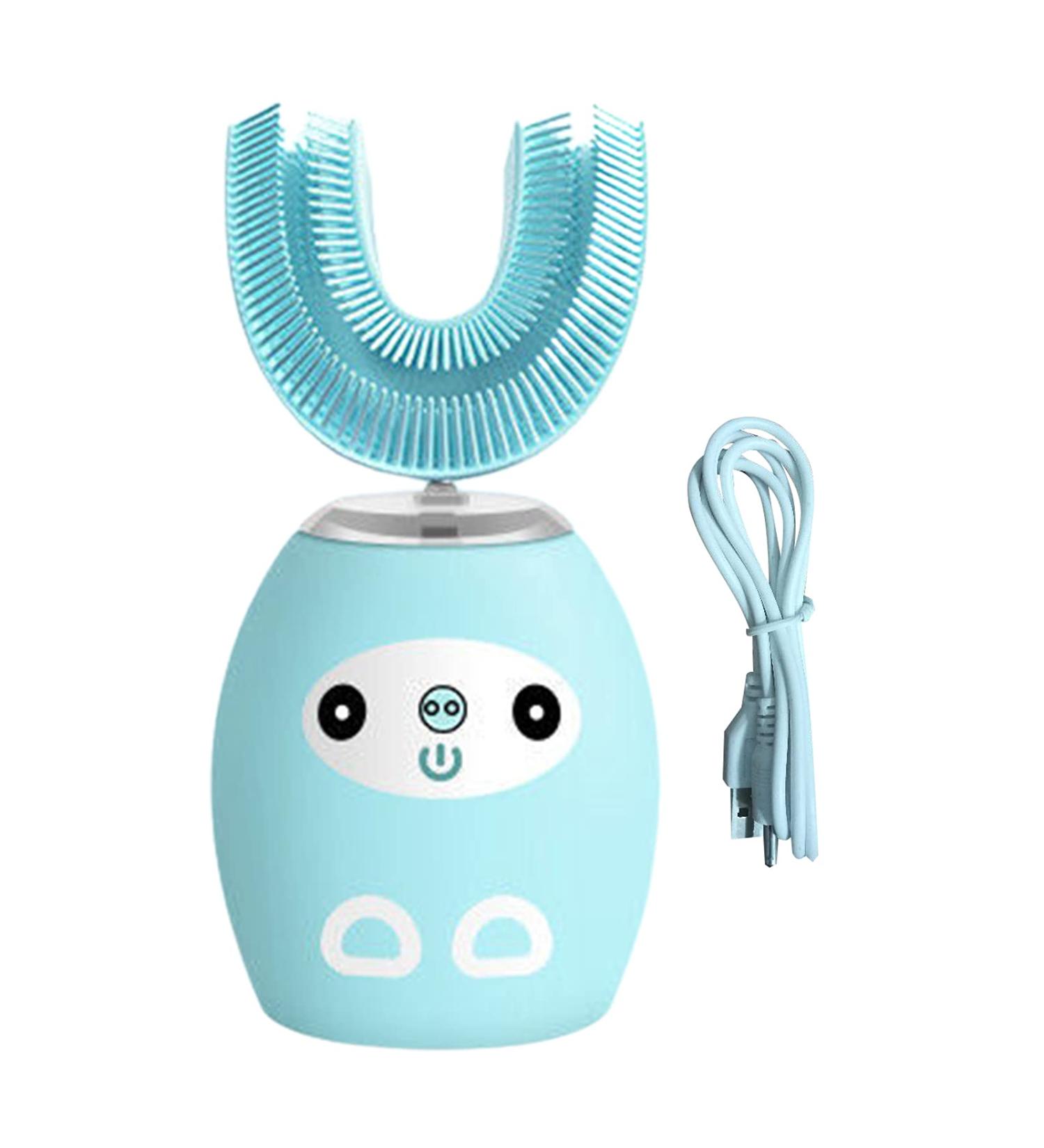 Clenp Electric Children's Toothbrush - 360 Cleaning Cartoon Design 3 Modes Ultrasound Blue 1 Pack - Buy Online on GoSupps.com