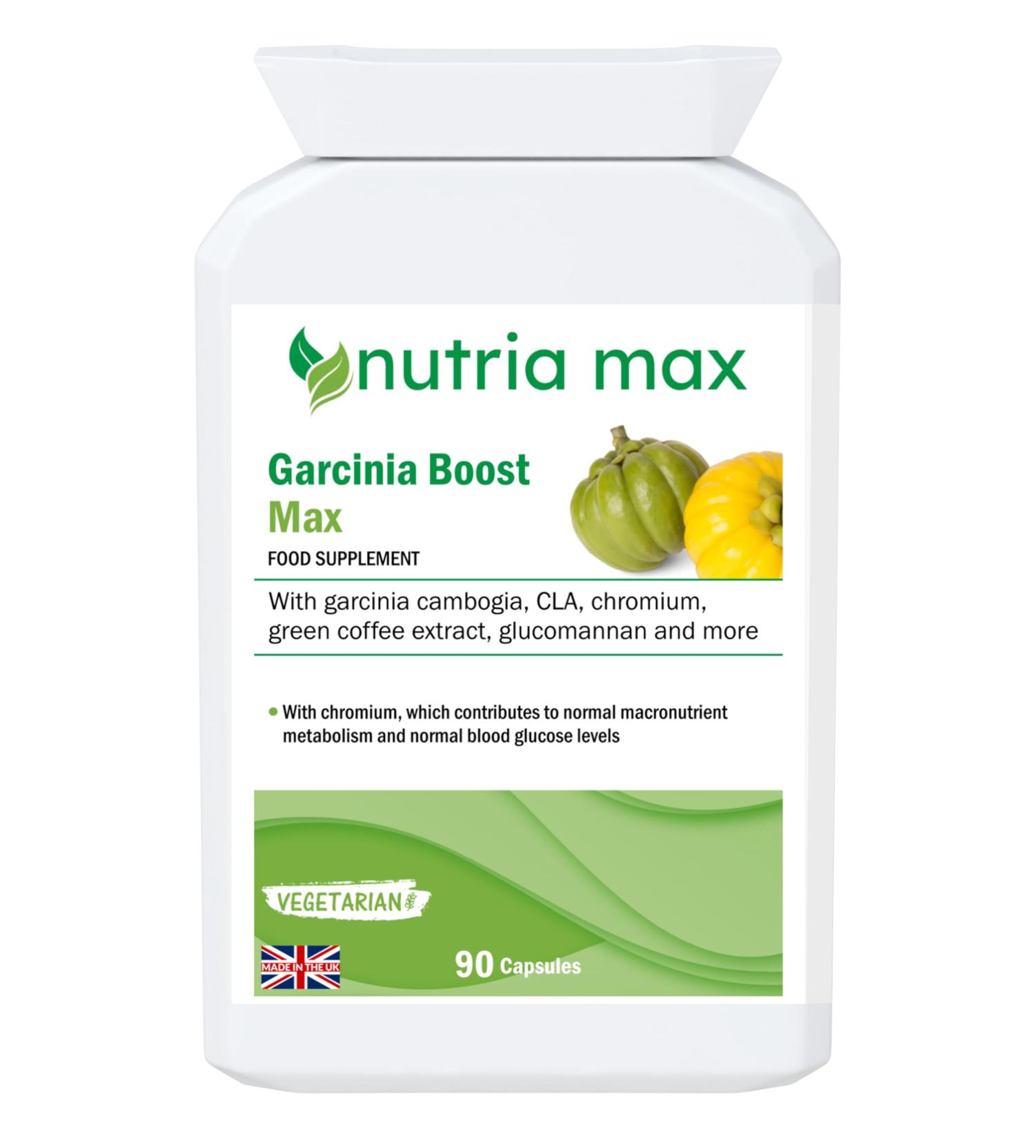 Garcinia Boost Max 90 Capsules Food Supplement Weight Loss for Men and Women. Suitable for Vegetarian and Vegan- - Buy Online on GoSupps.com