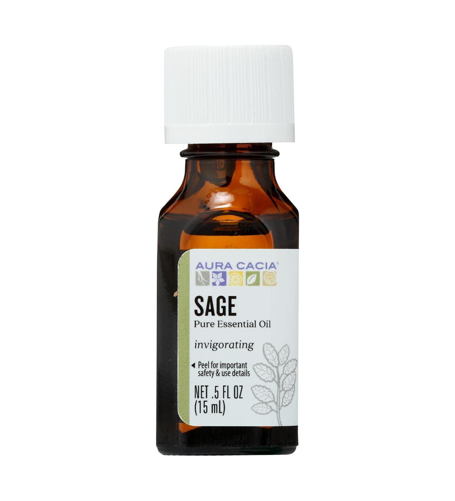 Aura Cacia Pure Essential Oil Sage 0.5 fl oz (15 ml)