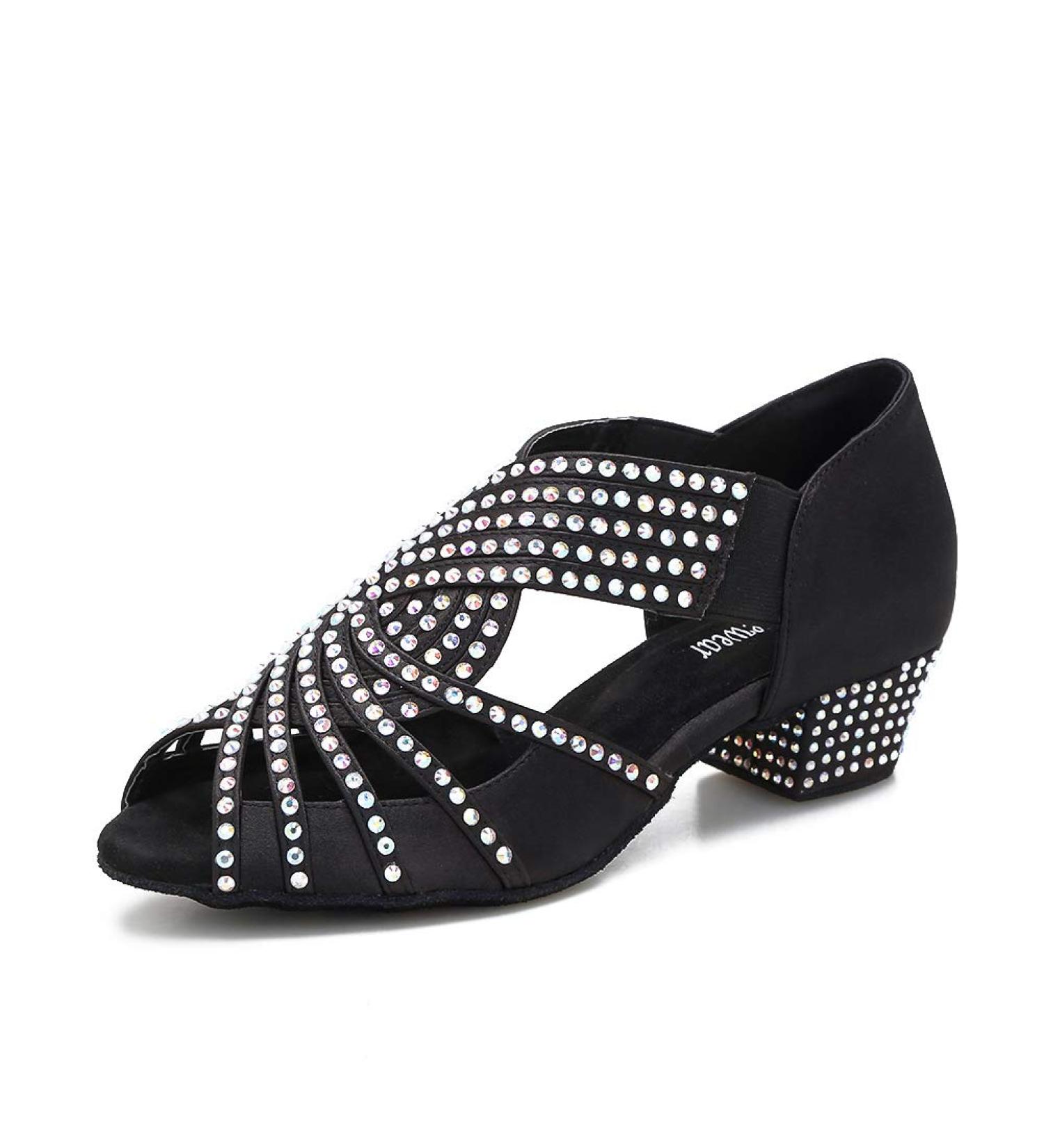 TTdancewear Women Rhinestone Dance Shoes - Black, 1.5inch Heels - Buy Online on GoSupps.com