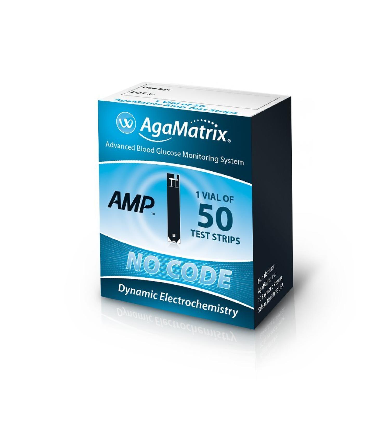 AgaMatrix Amp Blood Glucose Test Strips 50 Count