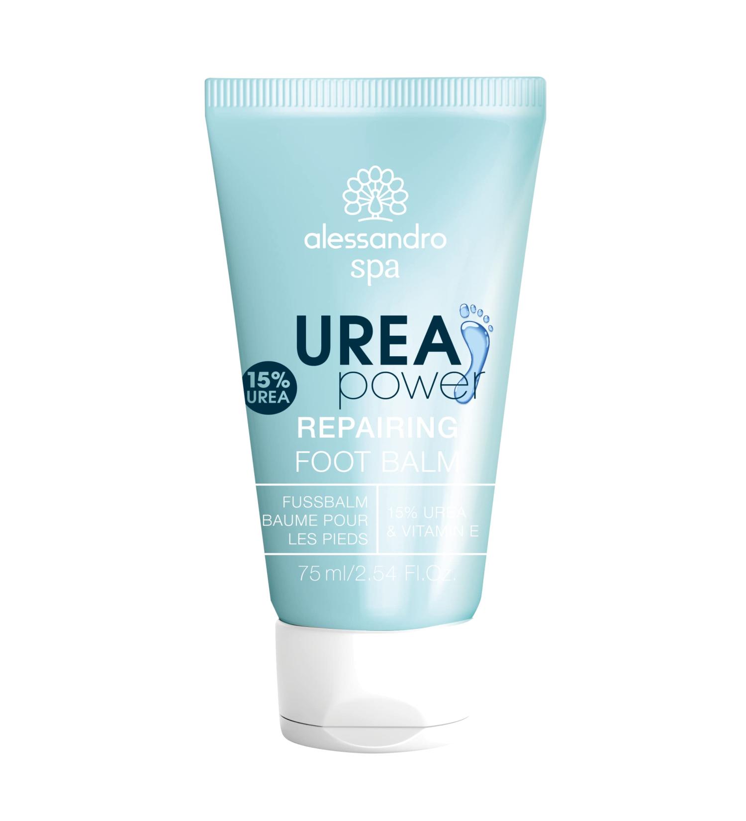 Alessandro Spa Repairing Foot Balm - 15% Urea and Vitamin E - Foot care balm for regeneration and for protection heavily used skin on the heels