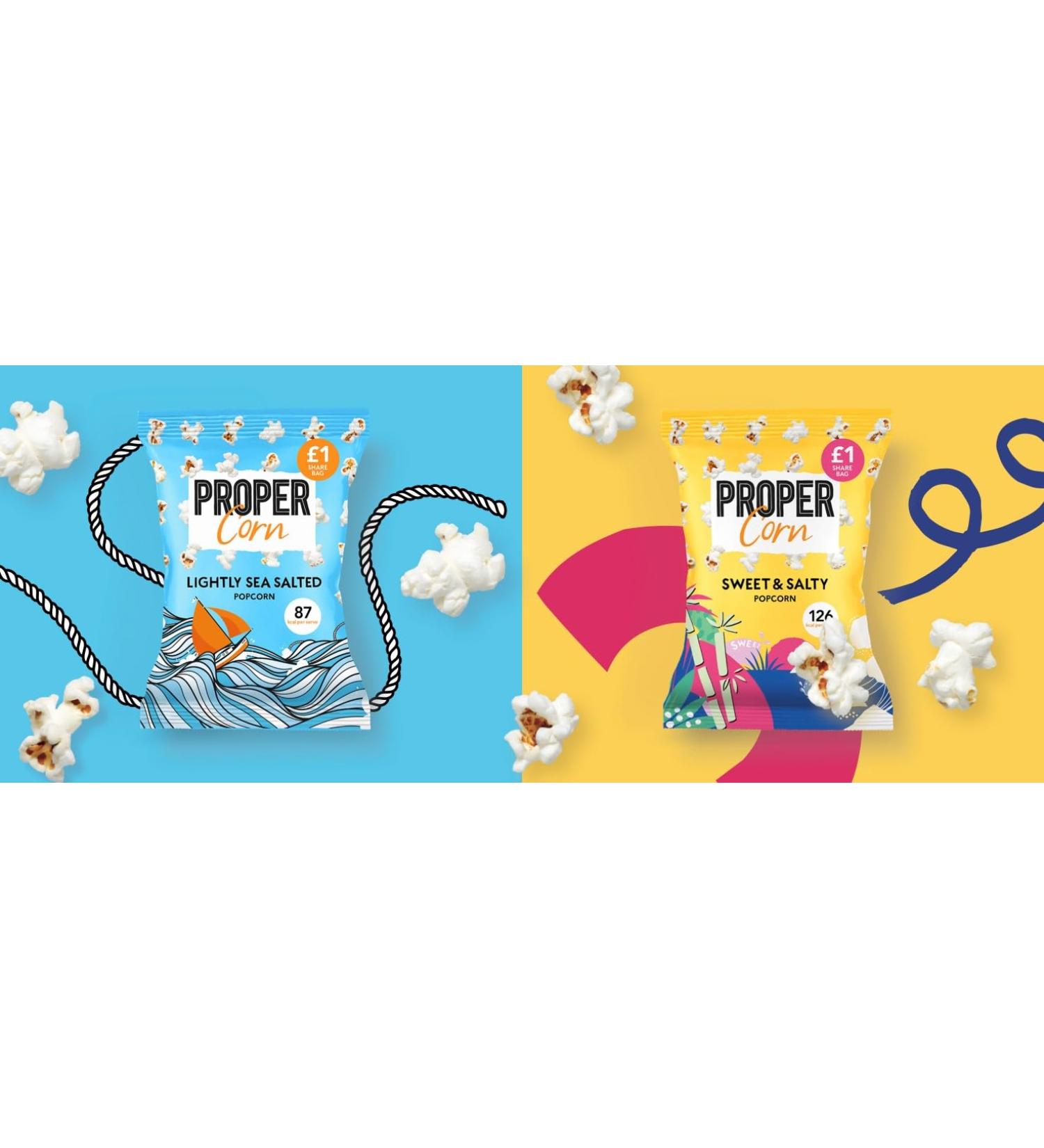 Propercorn Delicious Natural Low Calorie Popcorn 24x20g (Lightly Sea Salted) Lightly-Salted