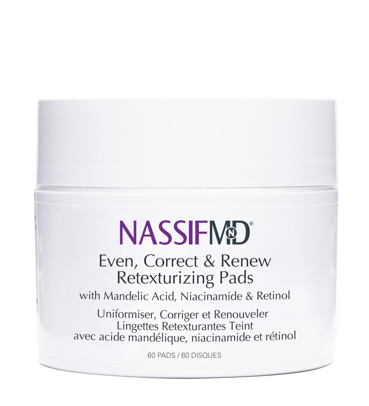 NassifMD Even Correct & Renew Retexturizing Pads | Chemical Peel & Skin Resurfacing for Post-Acne Marks | Hyperpigmentation & Pore Minimizer Treatment Shop Internationally - Buy Online on GoSupps.com