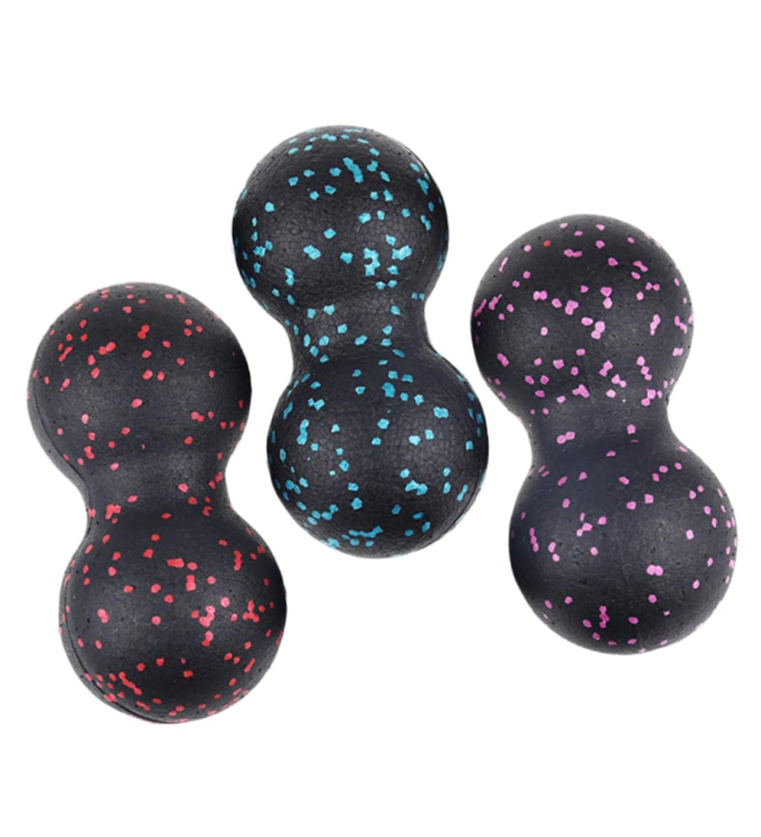 Homsfou 3-Piece Roll-On Muscle Massage Set | Erdnut-Shaped Mini Massage Balls for Back & Physiotherapy | Fitness Self-Massage Solution - Buy Online on GoSupps.com
