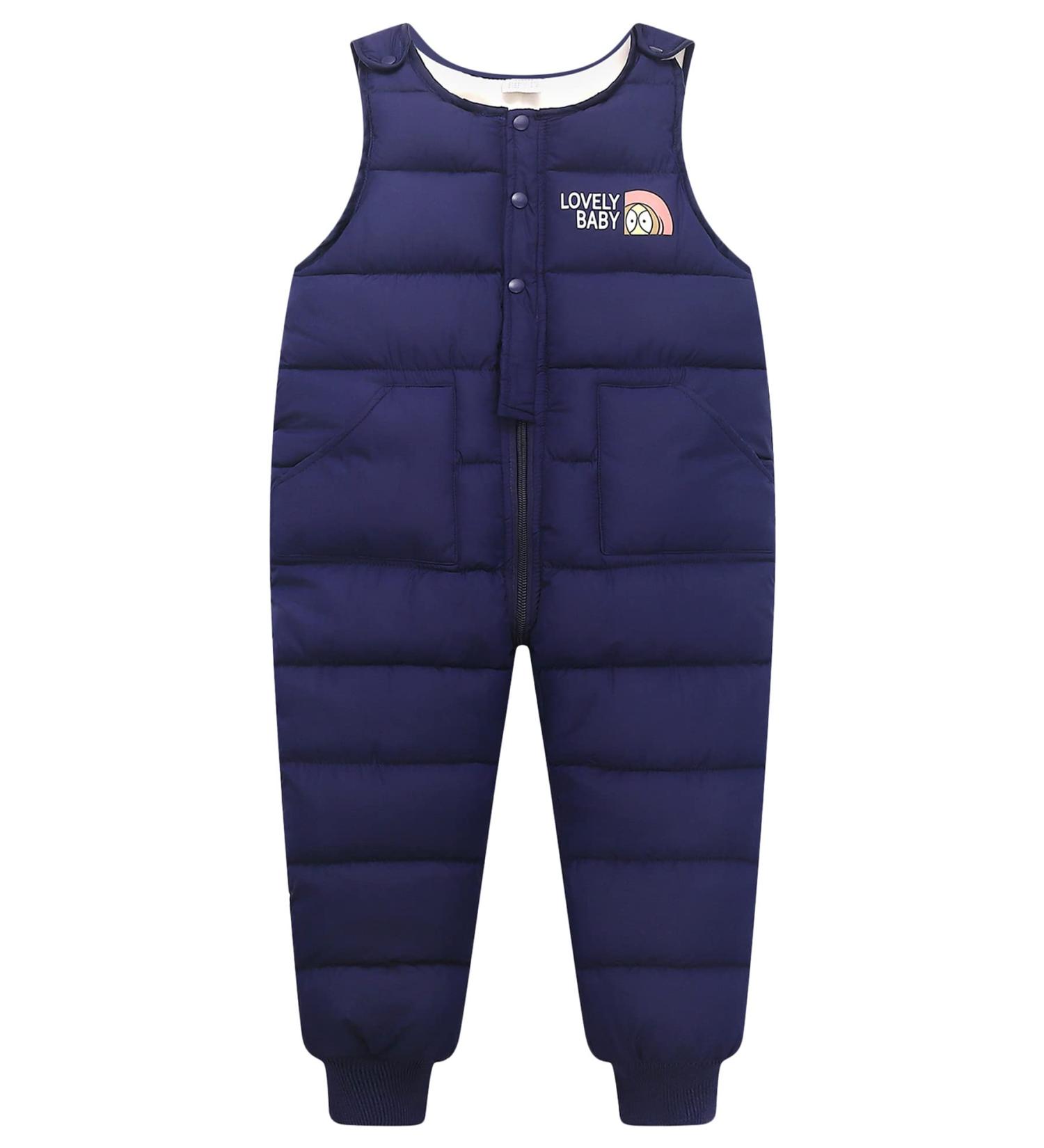 Happy Cherry Baby Winter Pants - Newborn Boys Girls Overall Ski Trousers - Infant Warm Snow Bib Pant - Toddler Windproof Padded Snowsuit Bottoms - Dark Blue - Buy Online on GoSupps.com