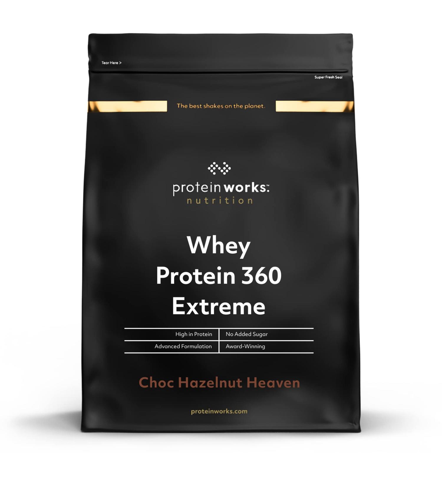 THE PROTEIN WORKS - Whey Protein 360 Extreme | Premium Whey Shake | Protein Intake | Premium Protein | 17 Servings | Chocolate-Hazelnuts Paradise | 600g - Buy Online on GoSupps.com