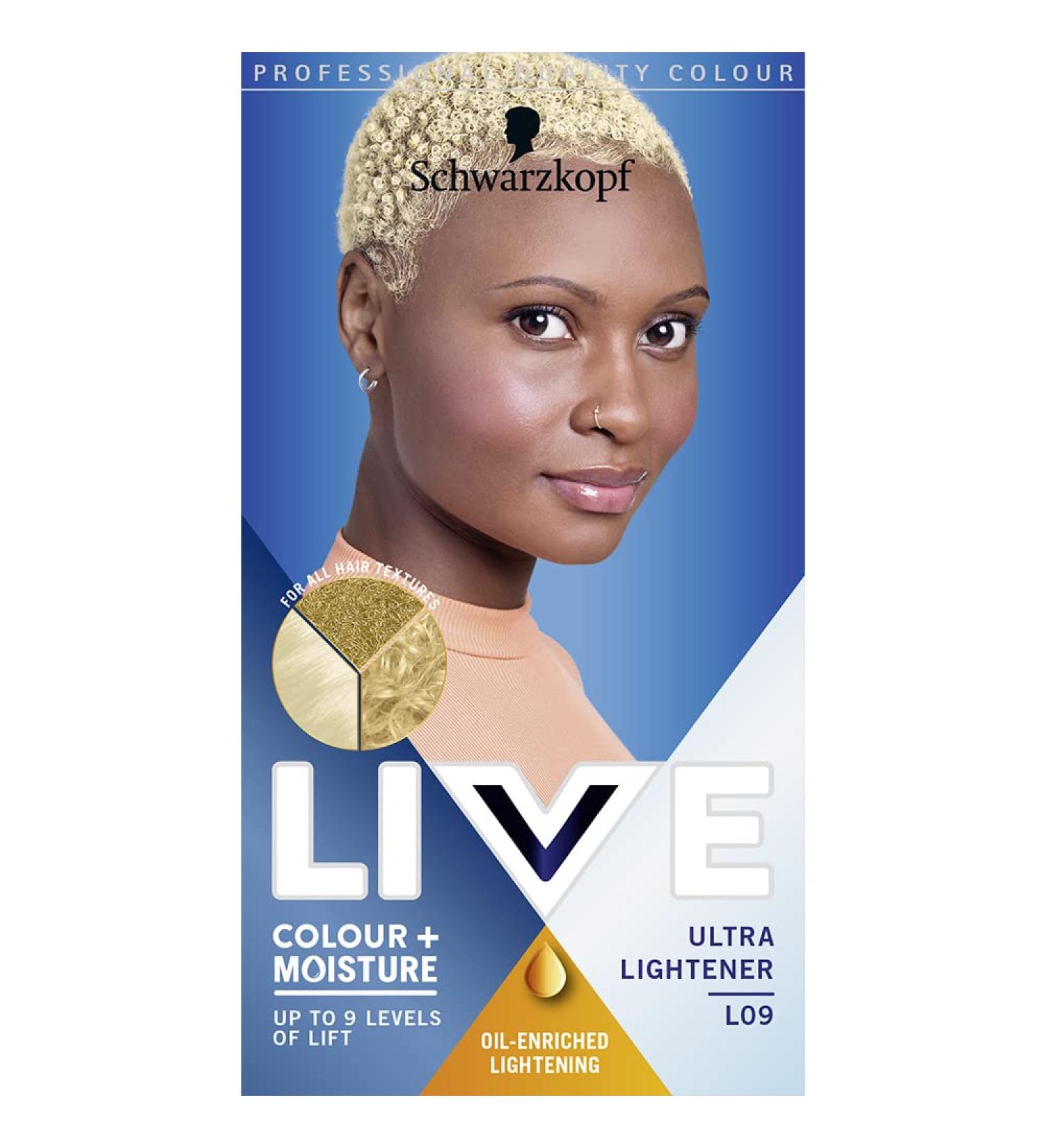 LIVE Schwarzkopf Colour + Moisture Bleach ULTRA LIGHTENER L09 Hair Colour - Buy Online on GoSupps.com