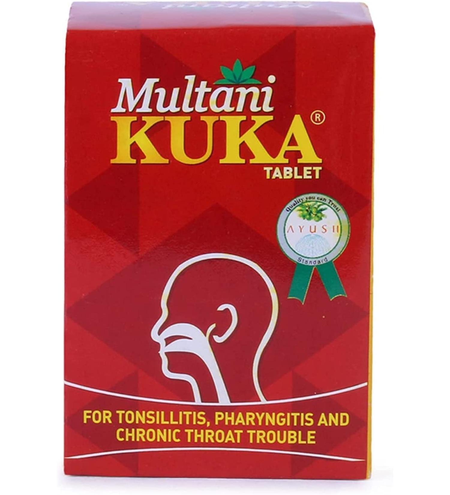Multani Kuku Tablet - Natural Ayurvedic Relief for Tonsillitis & Throat Troubles | 50 Tablets - Buy Online on GoSupps.com