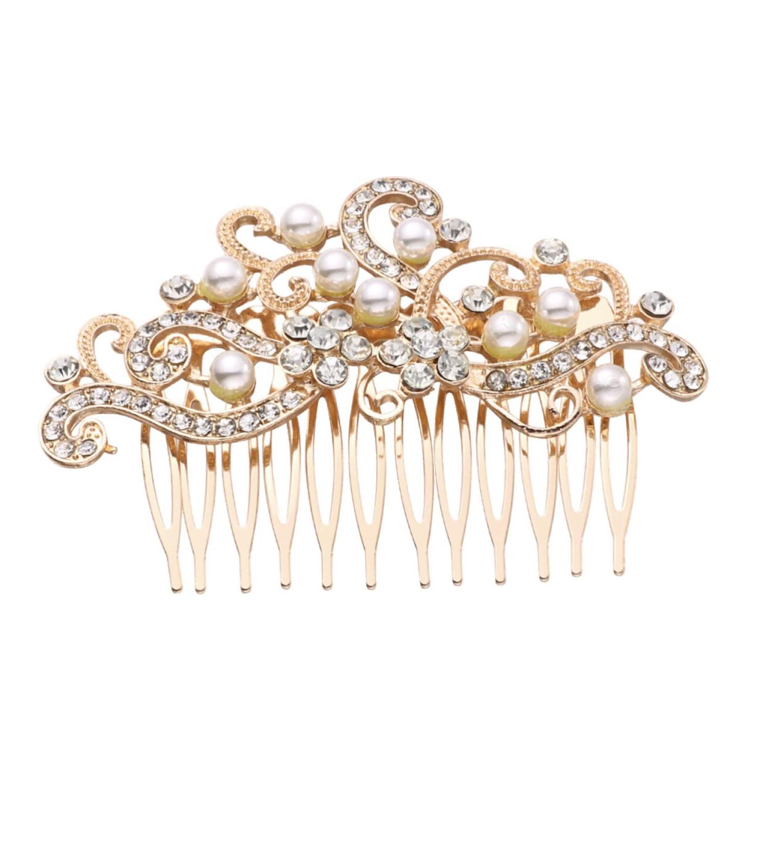 Amosfun Hair Accessories for Women Hair Pearls Bridal Antique Hair Comb Clips Wide Teeth Side Pins Bridal Hair Comb Fashion Headwear Costume Accessories Hair Ornament Flowers Headgear - Buy Online on GoSupps.com