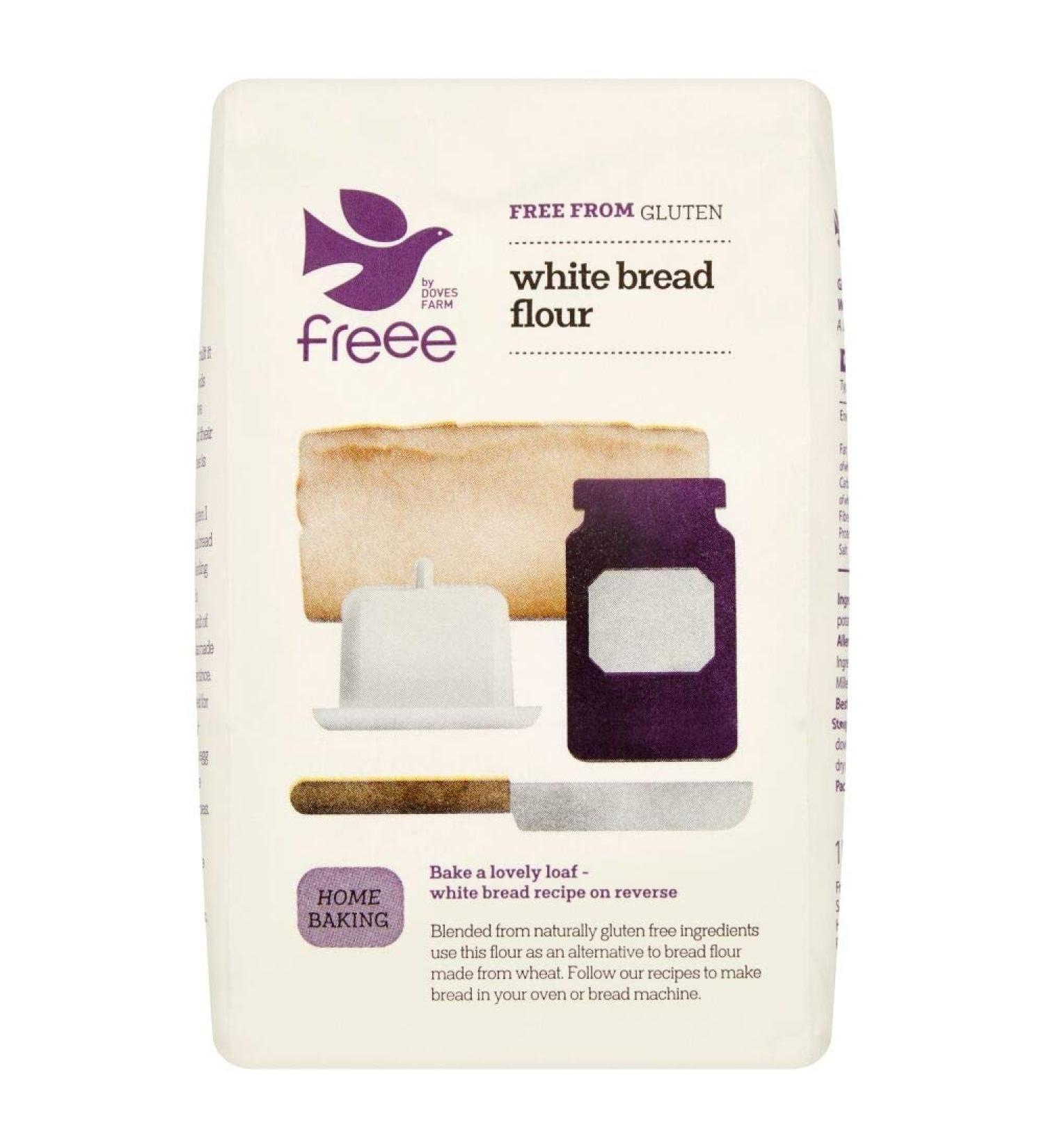 Freee by Doves Farm Gluten Free White Bread Flour 1kg Pack of 5