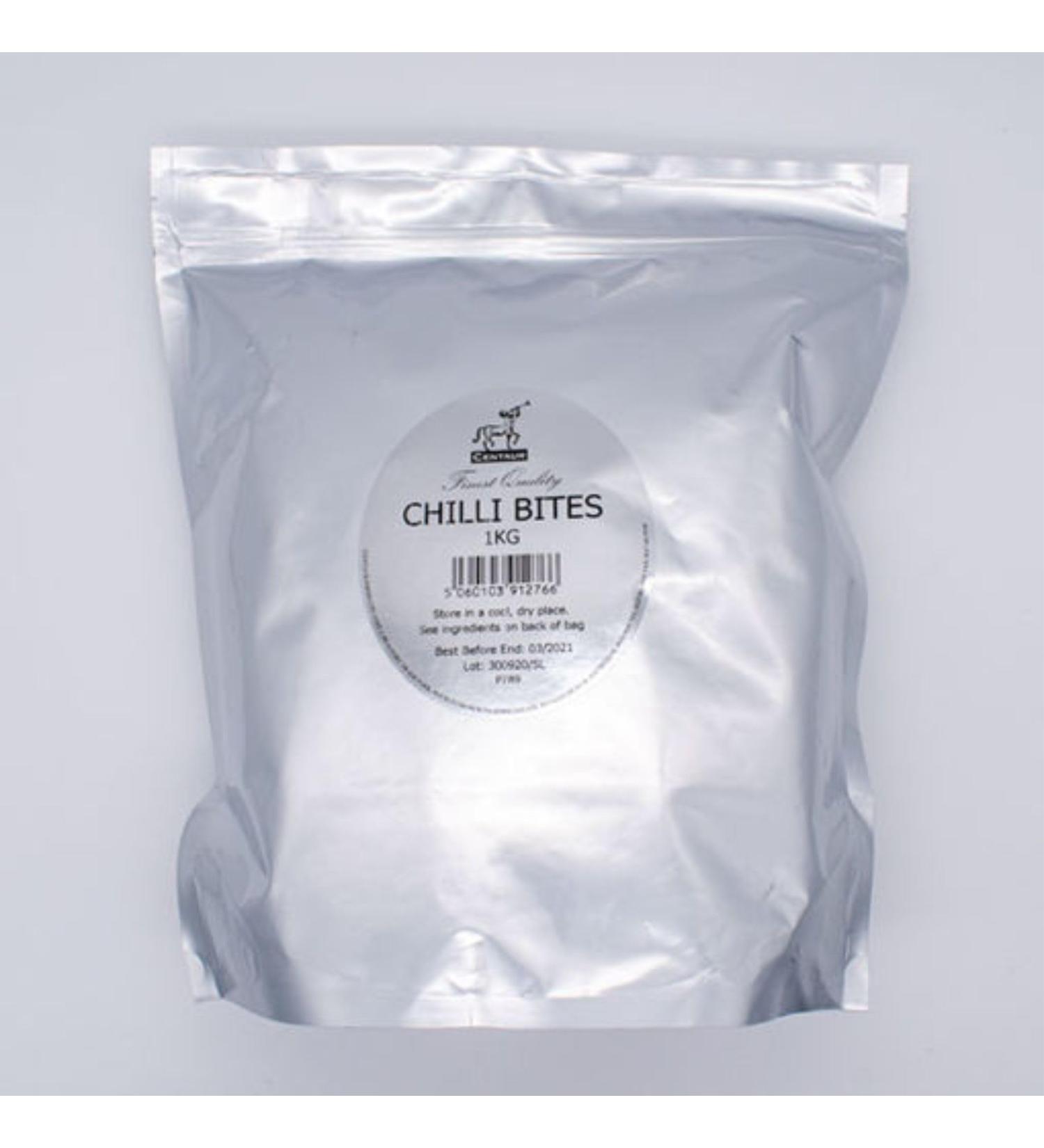 Centaur Chilli Bites 1kg. Small rice crackers with a sweet chilli seasoning. Ideal for party's