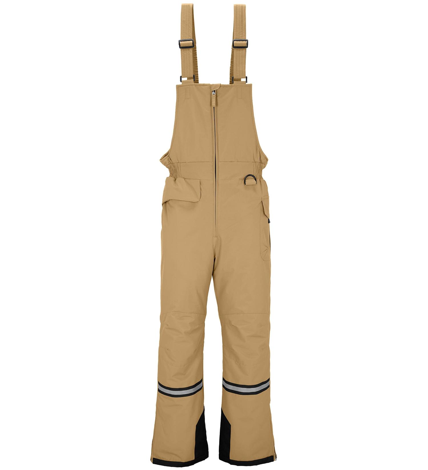 Wantdo Men's Winter Insulated Ski Pants Waterproof Snow Bibs - Khaki, Medium - Buy Online on GoSupps.com