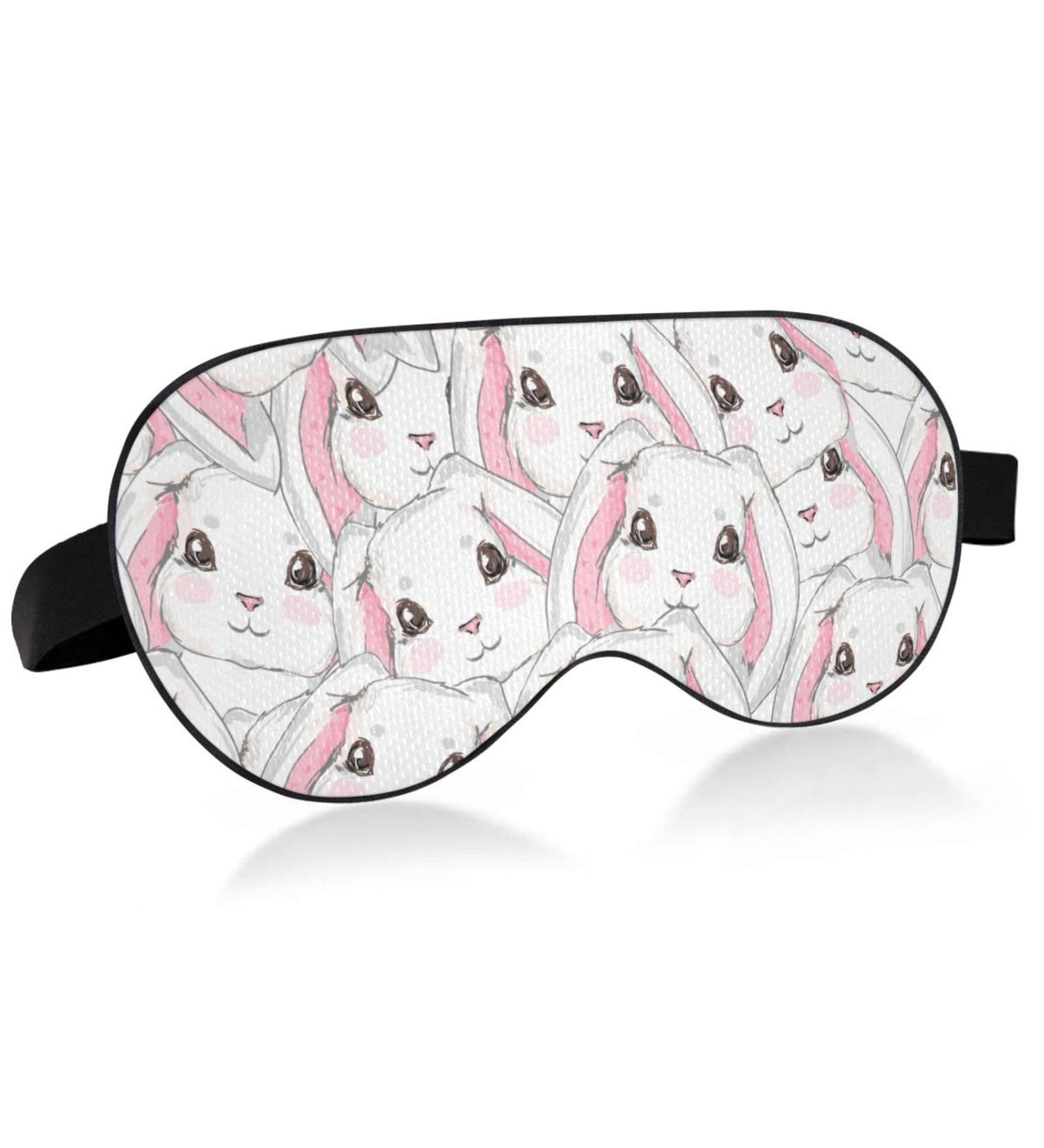 Haskirky Light Blocking Eye Mask - Adjustable Breathable Travel Mask for Men and Women - Ideal for Yoga, Meditation, Business Trips - Cute Rabbit Pattern - Buy Online on GoSupps.com
