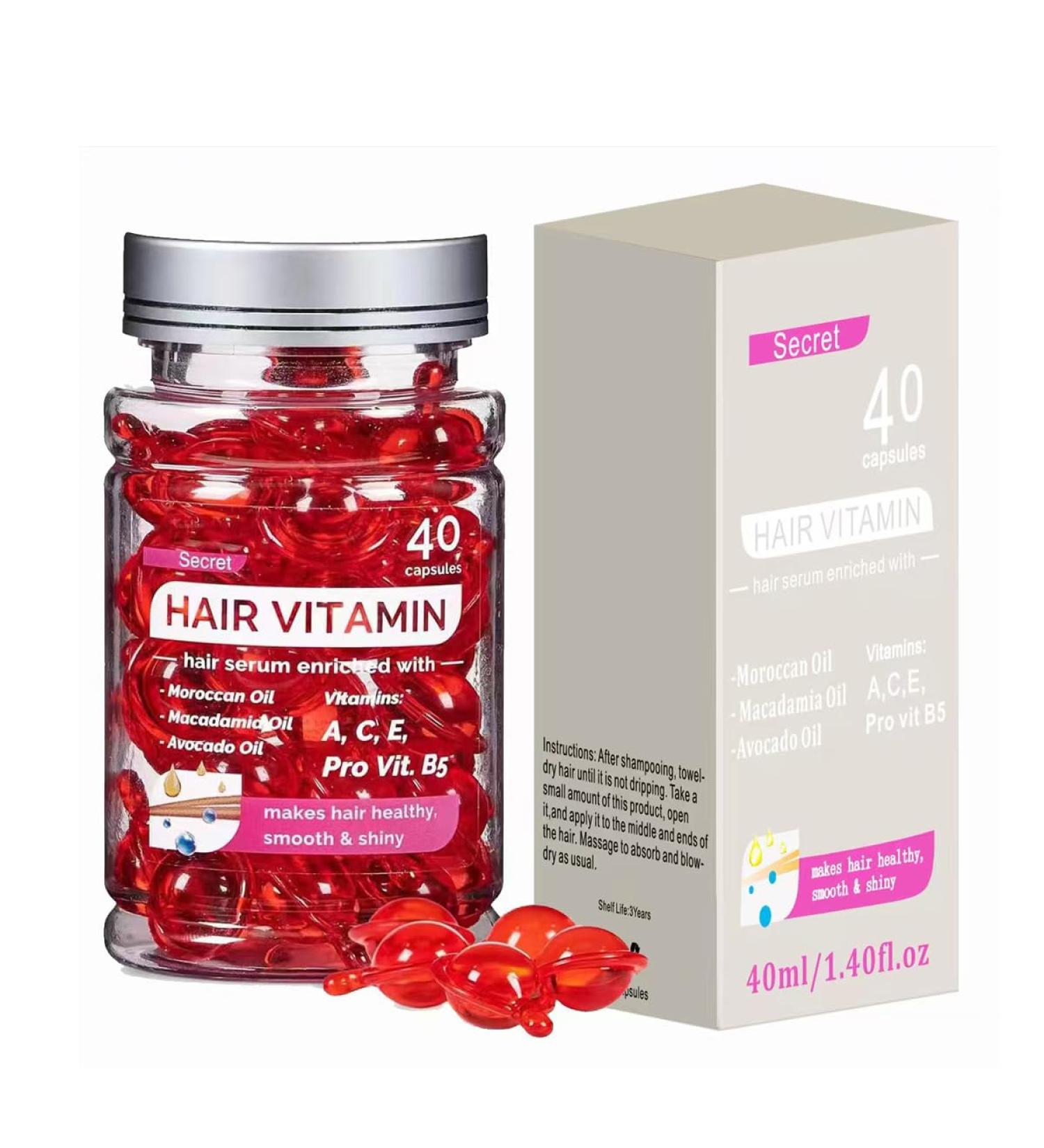 Hair Treatment Serum | Nourishing Hair Vitamin Oil Capsules | No Rinse Conditioner for Smooth Shiny Hair Repair - Buy Online on GoSupps.com