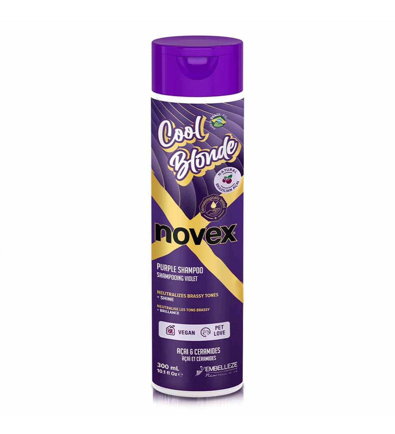 NOVEX Cool Blonde Purple Toning Shampoo 10.1oz - Neutralizes & Tones Blonde/Silver Hair with Acai Extract & Ceramides | International Shipping Available - Buy Online on GoSupps.com