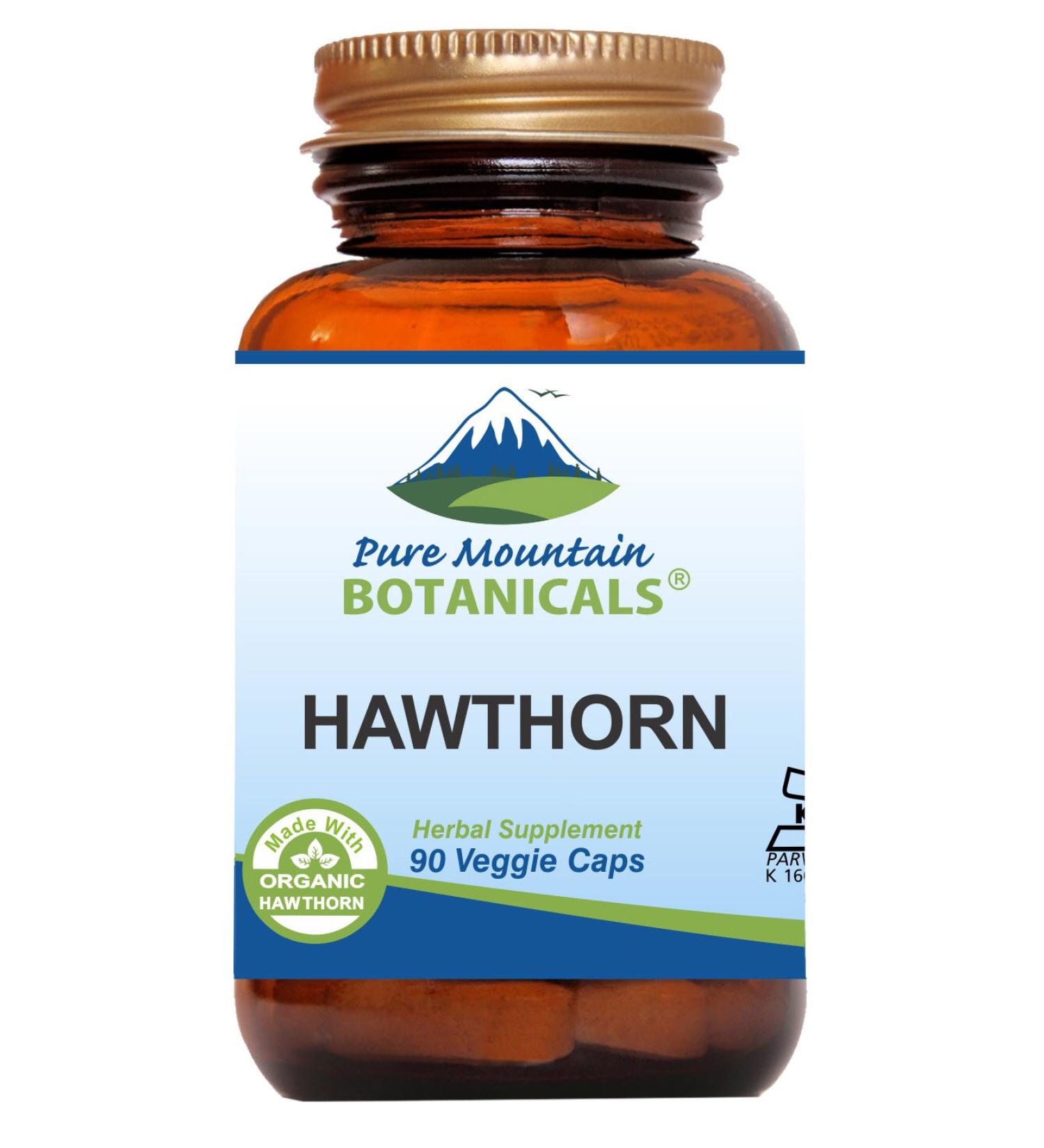 Organic Hawthorn Berry Capsules - 1000mg Kosher Vegan Supplement - Buy Online on GoSupps.com