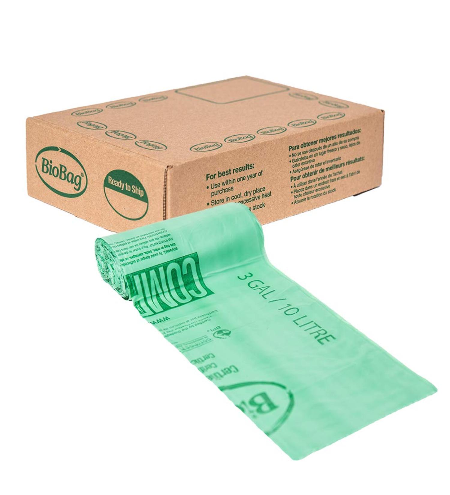 BioBag (USA) 3 Gallon Compostable Bags - 100 Count | Certified Kitchen Food Scrap Bags | Compost Bin Compatible - Buy Online on GoSupps.com