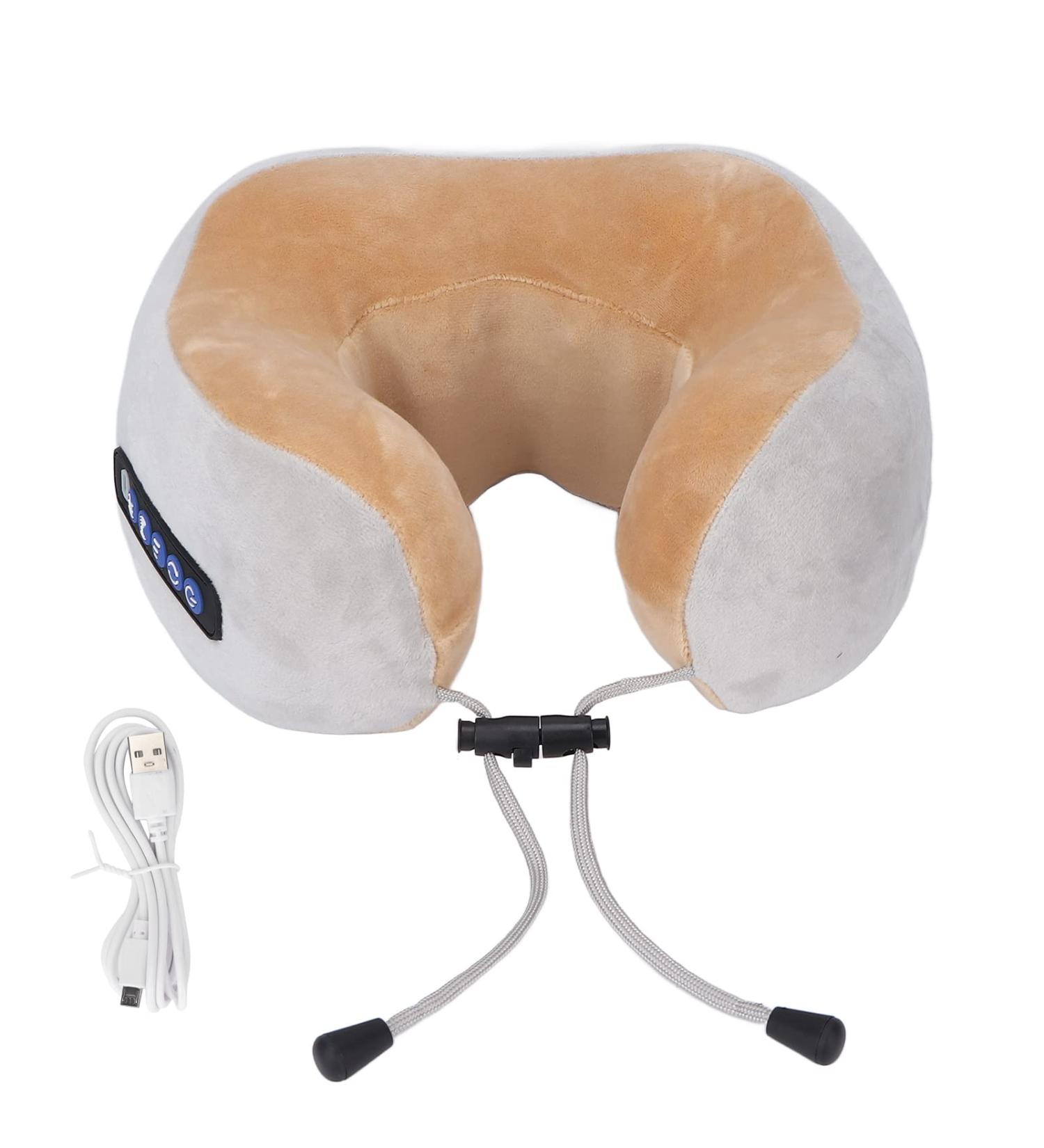 Rechargeable U-Shaped Neck Massage Device - Memory Foam Electric Pillow for Home Office & Car - Ideal for Men & Women - Buy Online on GoSupps.com