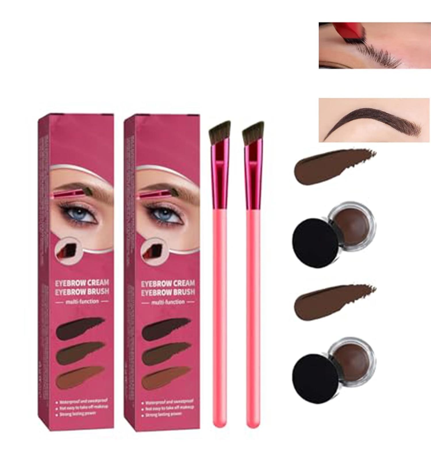 Eyebrow Care Kit 4D Laminated Multi-Function Eyebrow Concealer Contour Brush Starter Kit Eyebrow Pen Long Lasting Waterproof Eyebrow Gel 4D Hair Stroke Brow Stamp Brush (dark brown 2pcs) Dark Brown 2pcs - Buy Online on GoSupps.com